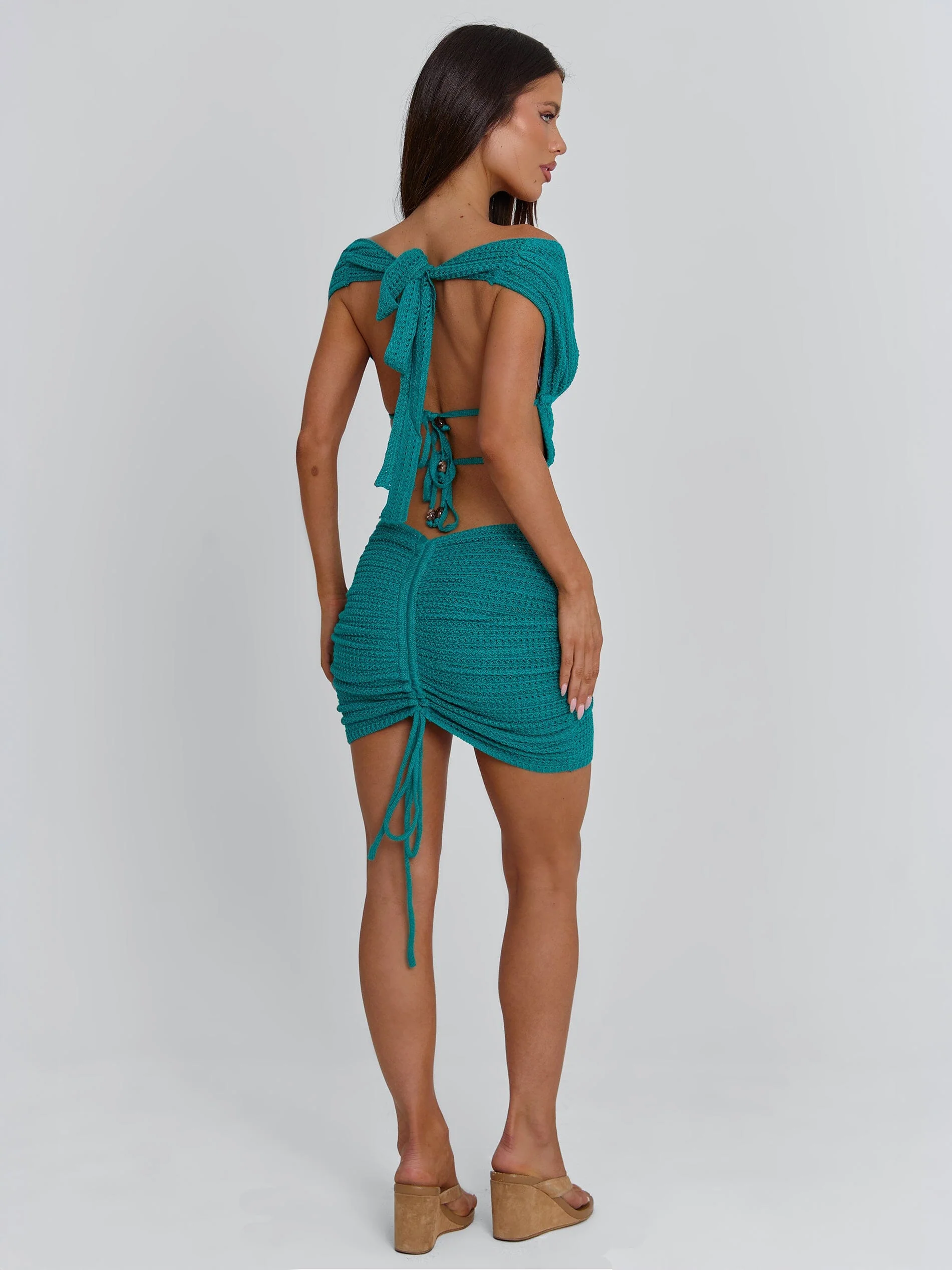 ALIA MINI SKIRT TEAL - Image 7