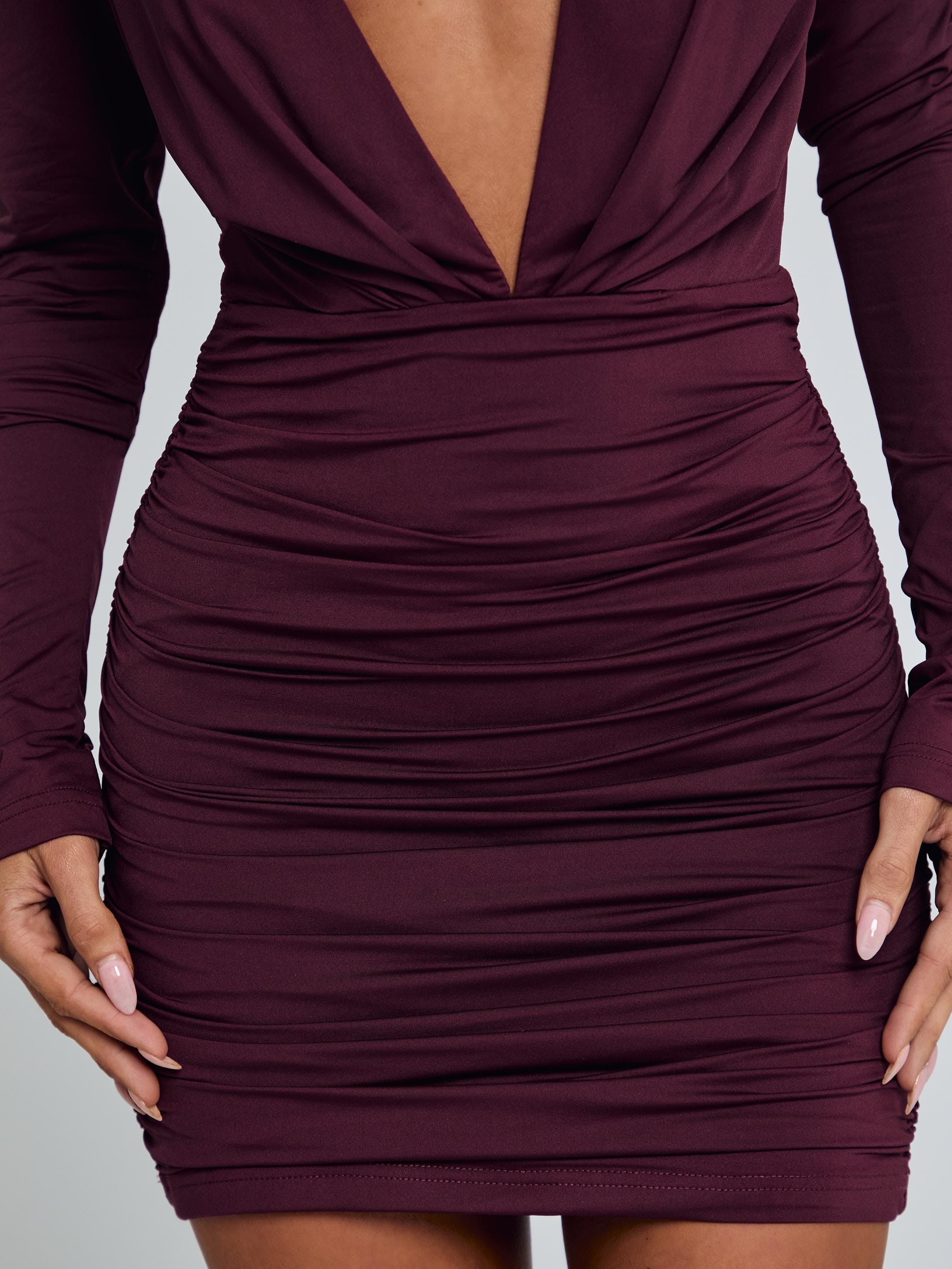 AMELIA MINI DRESS DARK MAUVE - Image 6