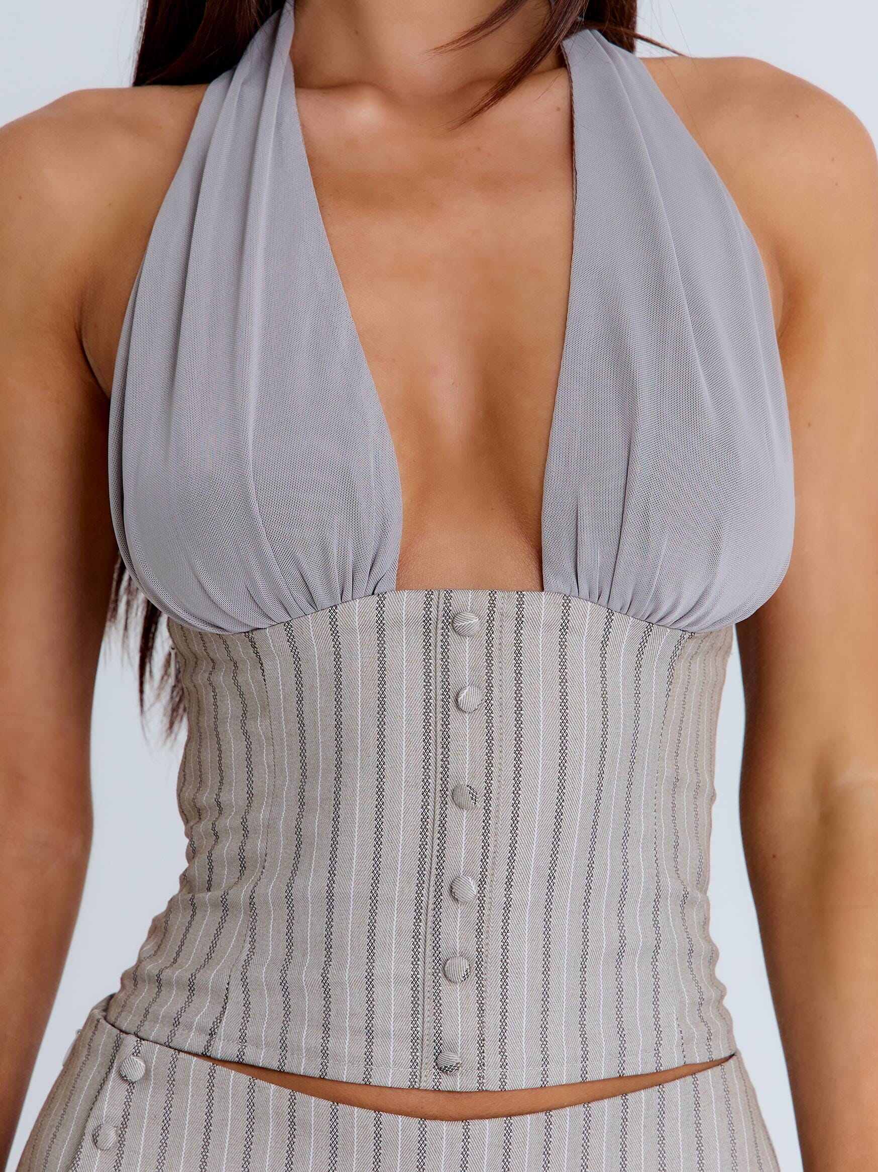 ARIYAH TOP GREY STRIPE - Image 5