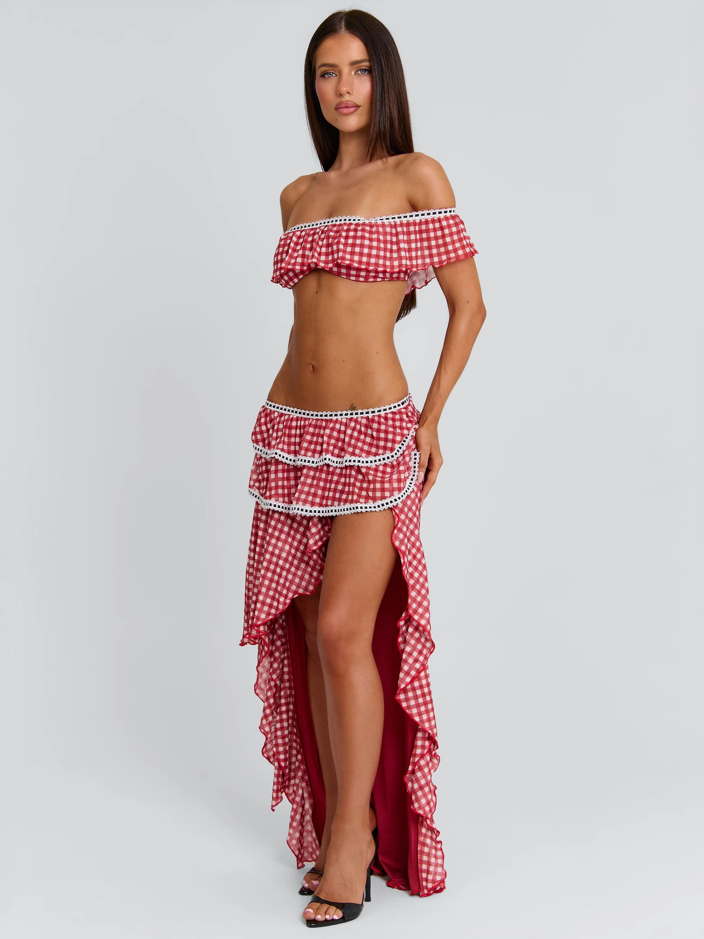 BETTY TOP RED GINGHAM - Image 4