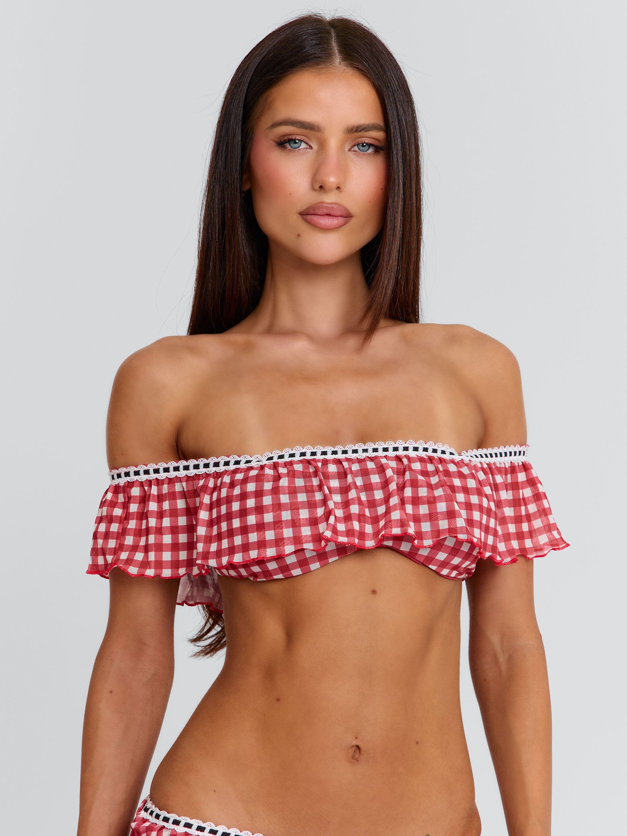 BETTY TOP RED GINGHAM - Image 6
