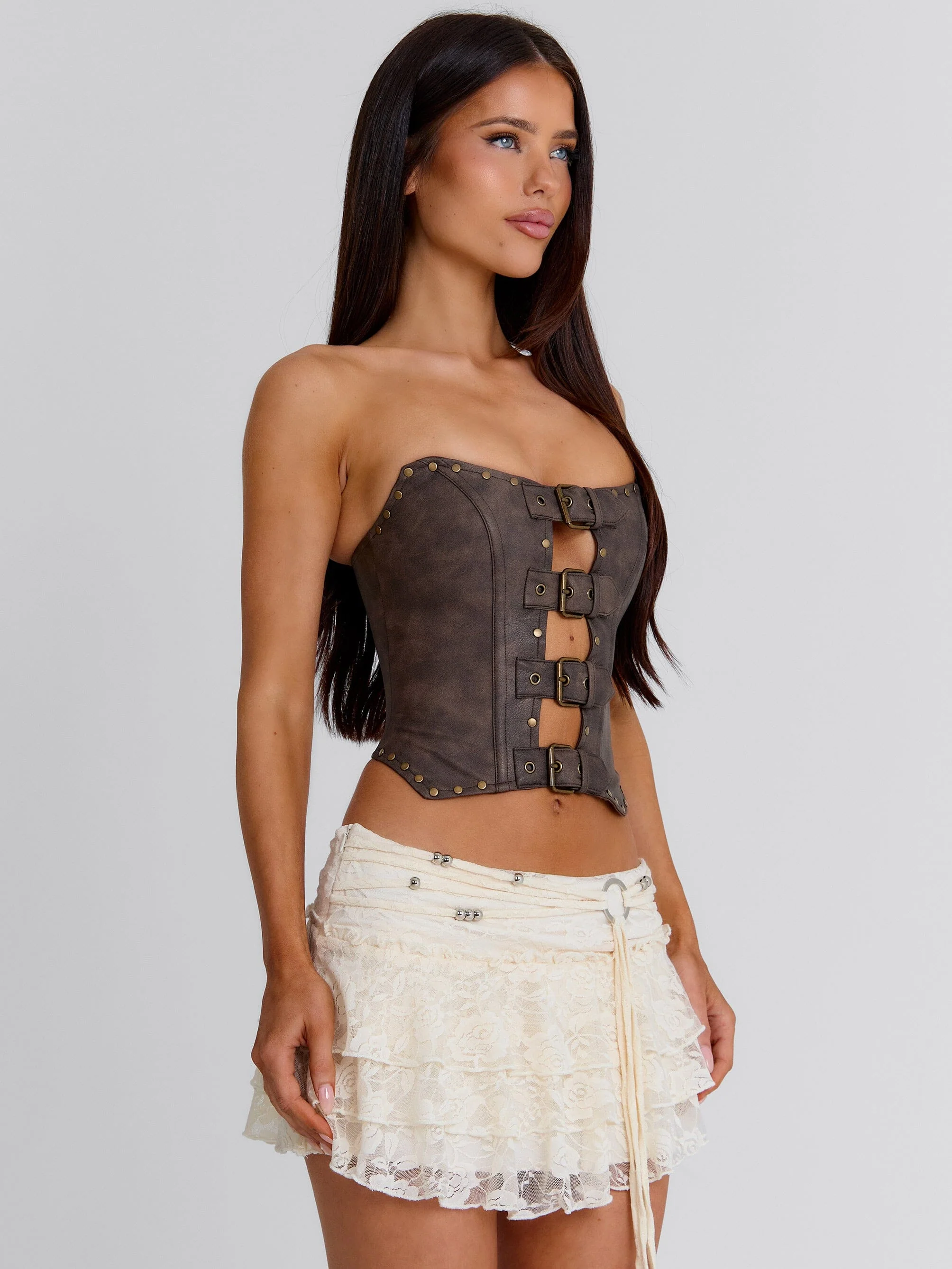 BRIELLIE MINI SKIRT IVORY - Image 5