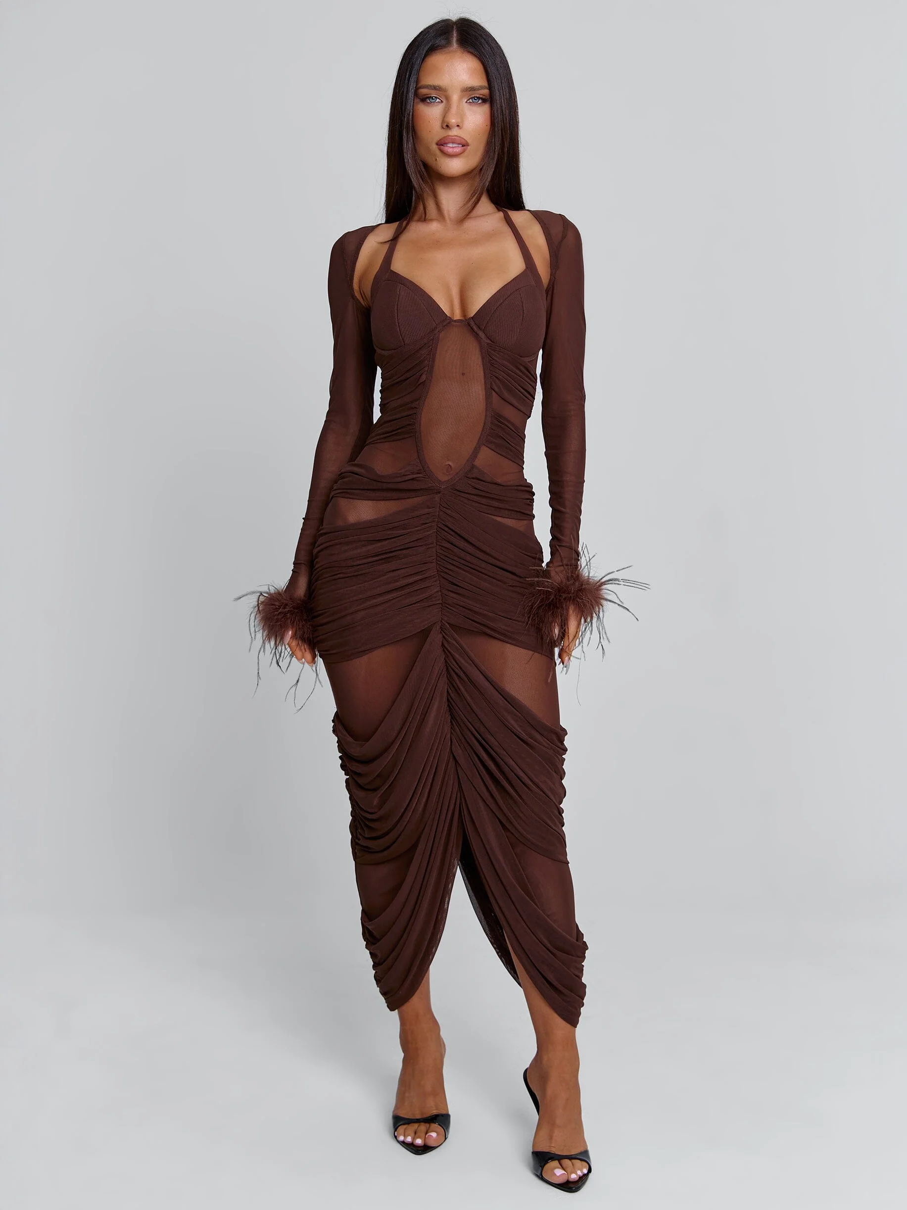 CHERREY MAXI DRESS CHOCOLATE - Image 3