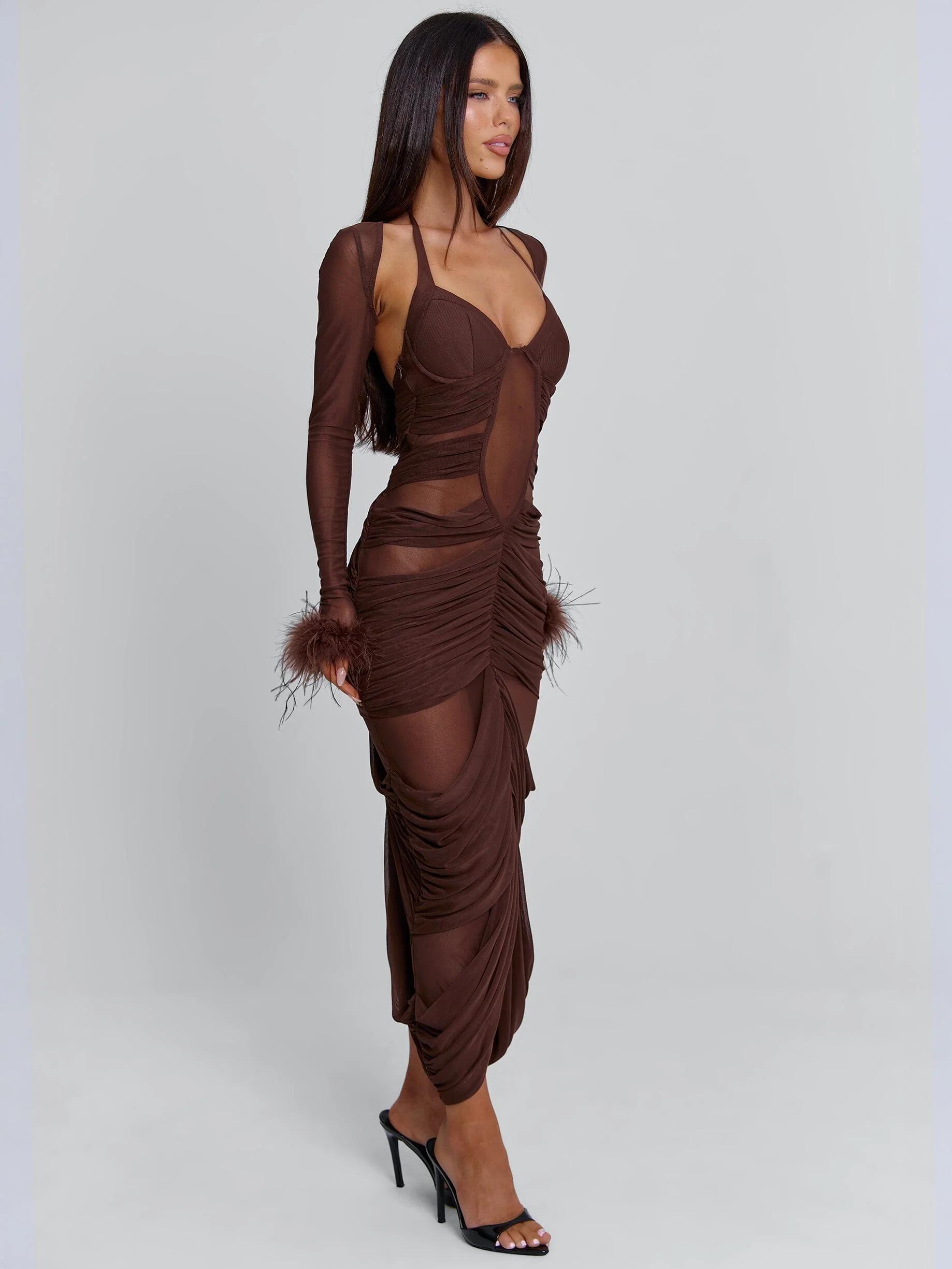 CHERREY MAXI DRESS CHOCOLATE - Image 5