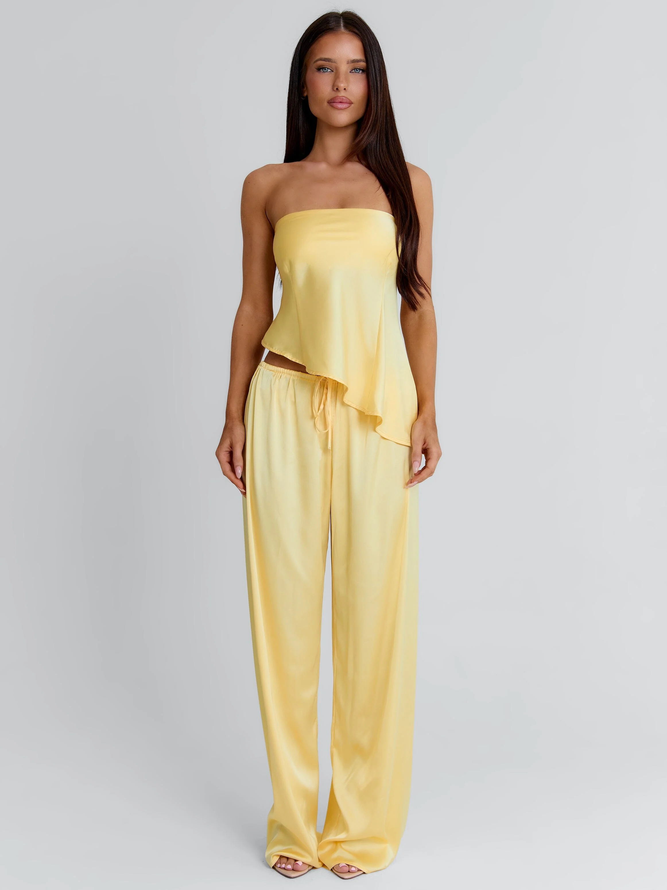 CLOVELLY SATIN PANTS YELLOW