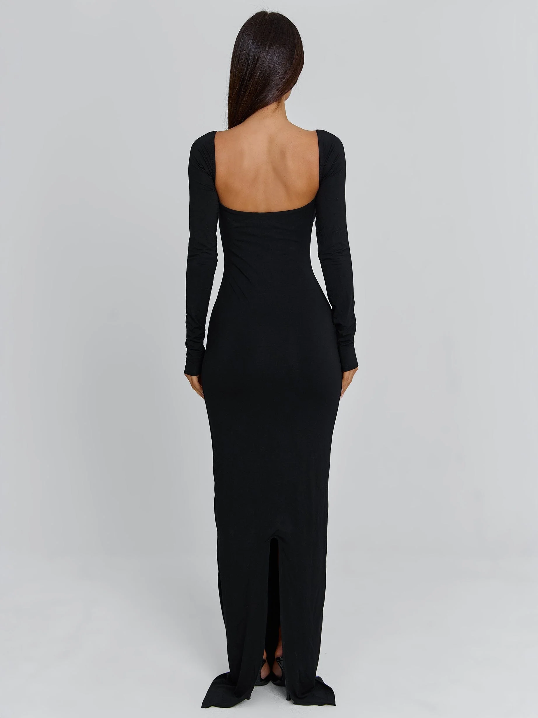 DIONNE LONG SLEEVE MAXI DRESS BLACK - Image 6