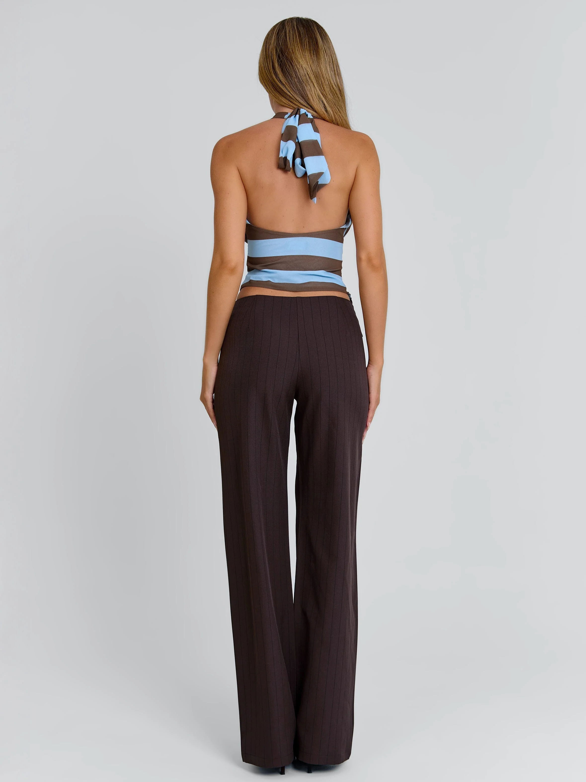 ELYSA PANT BROWN PINSTRIPE - Image 5