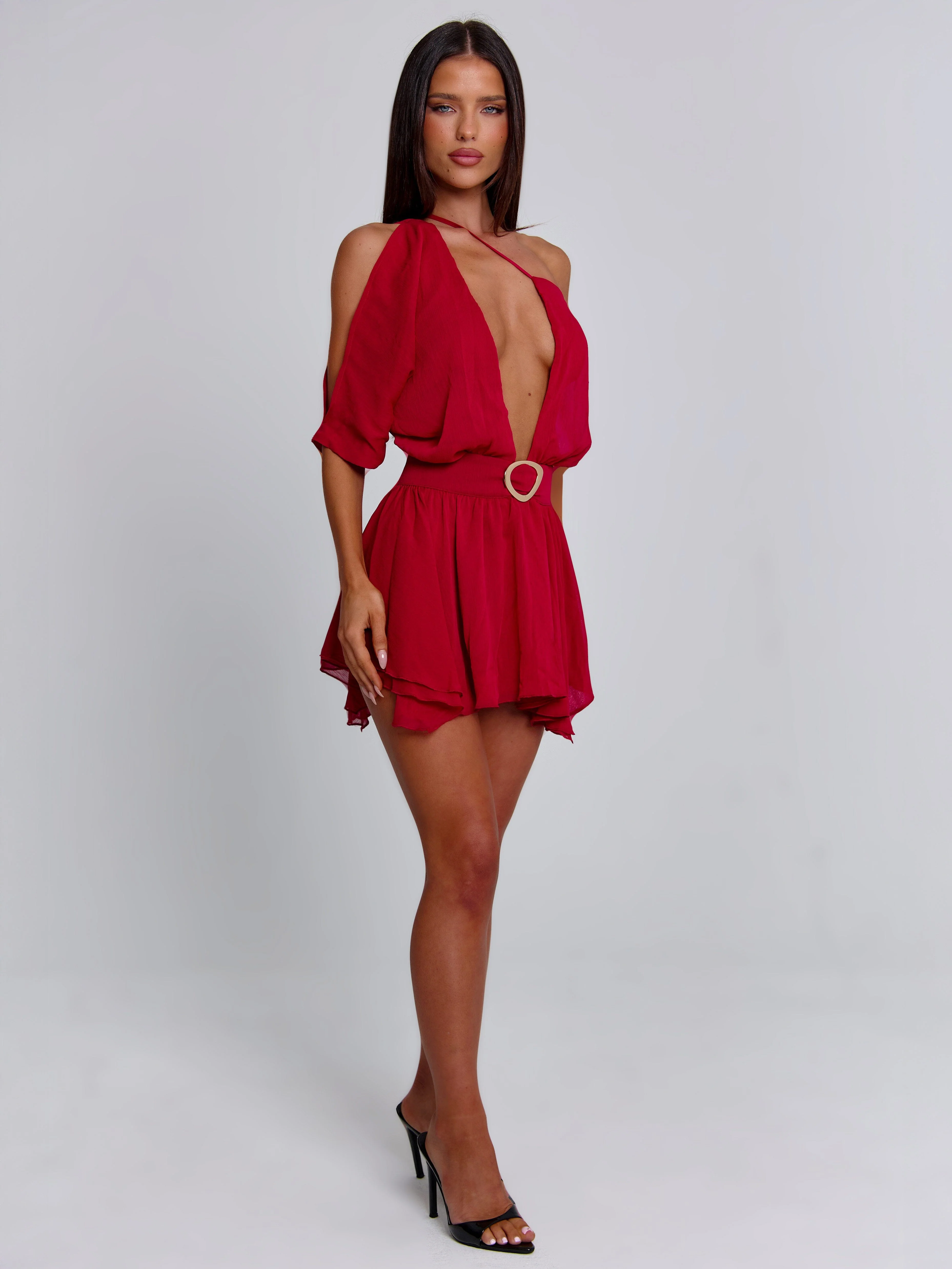 ERICE MINI DRESS DEEP RED - Image 5