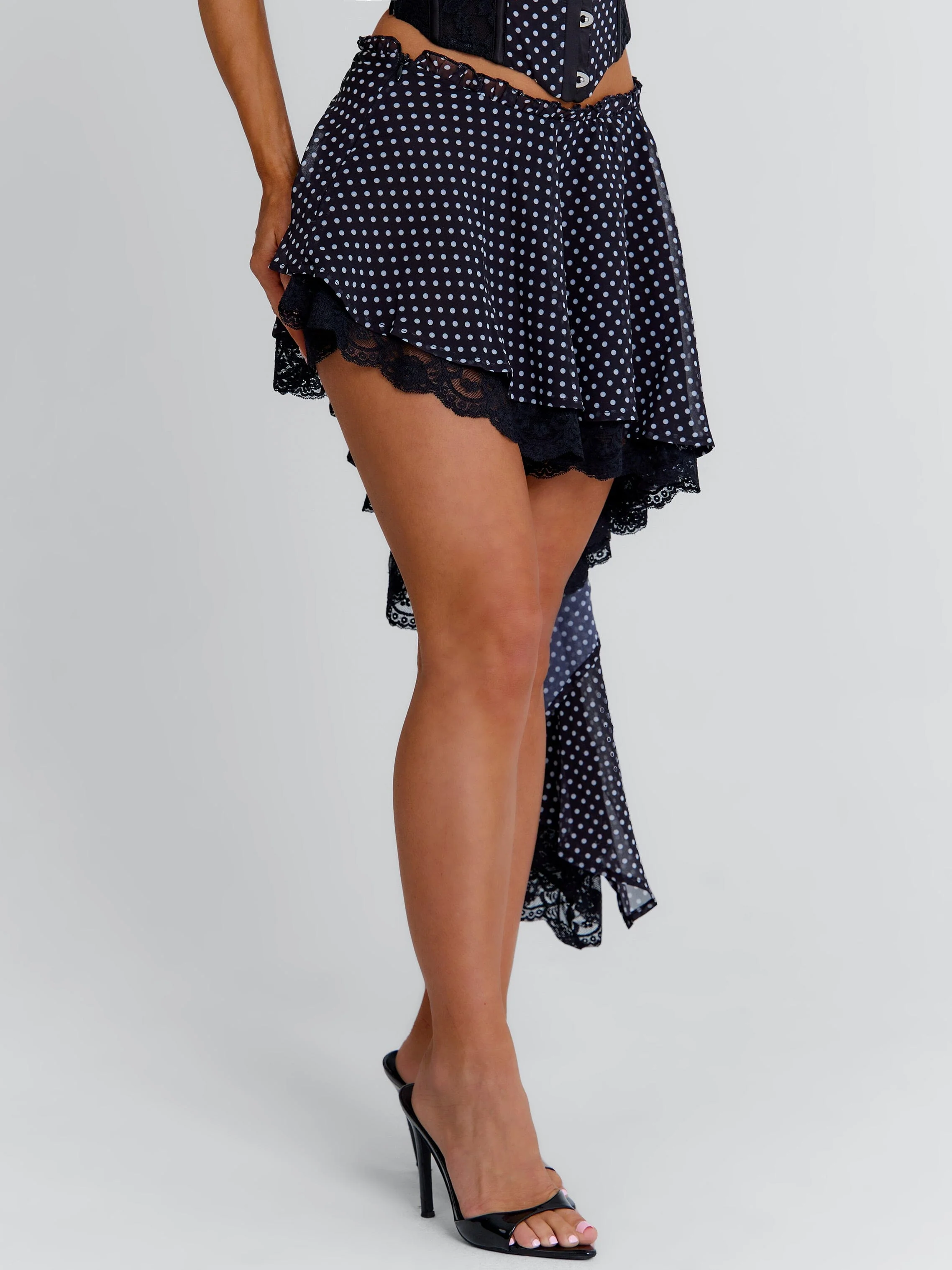 FABLE MINI SKIRT BLACK POLKA DOT - Image 7