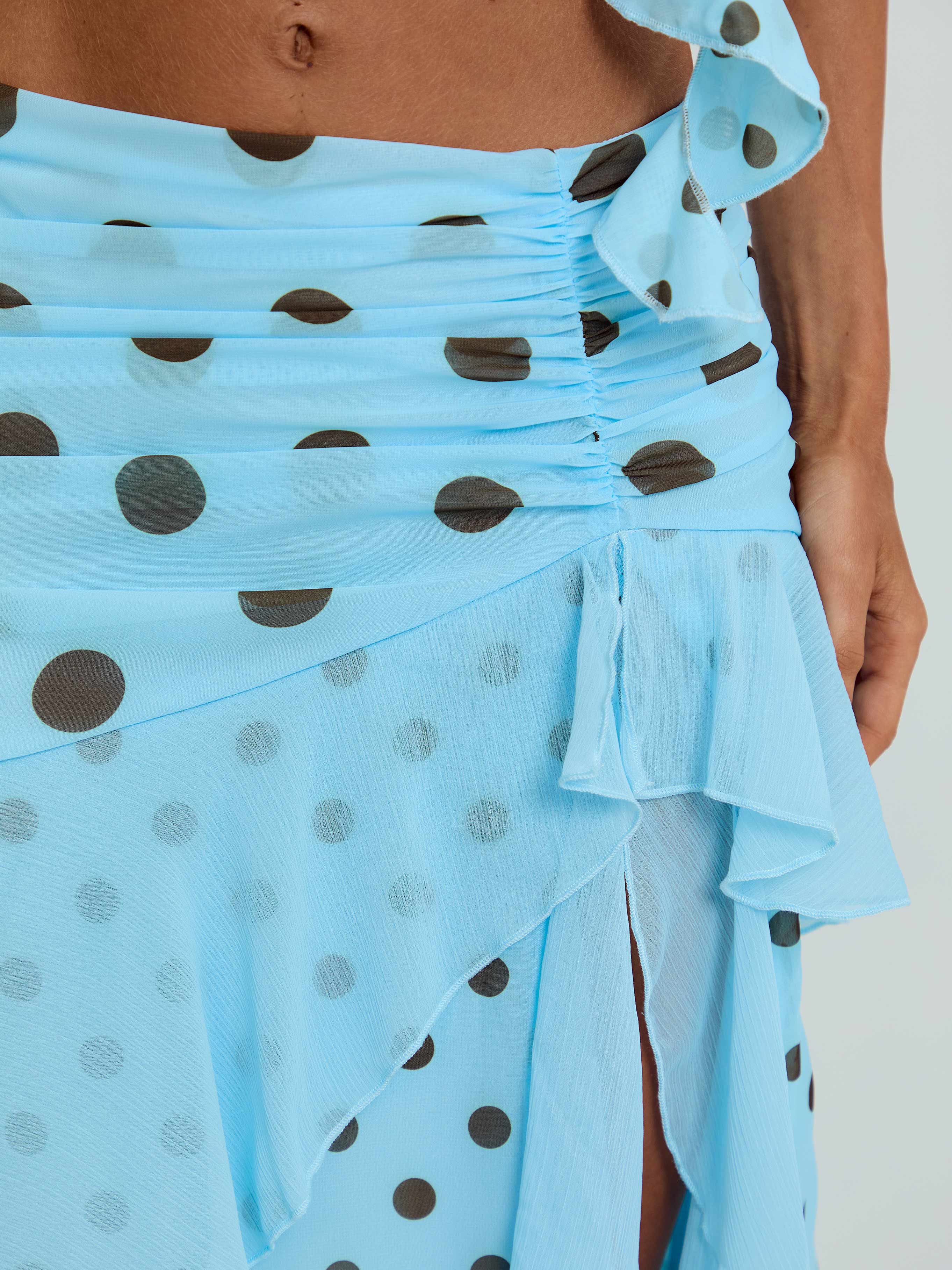 FARWIN MAXI SKIRT BLUE POLKA DOT - Image 6