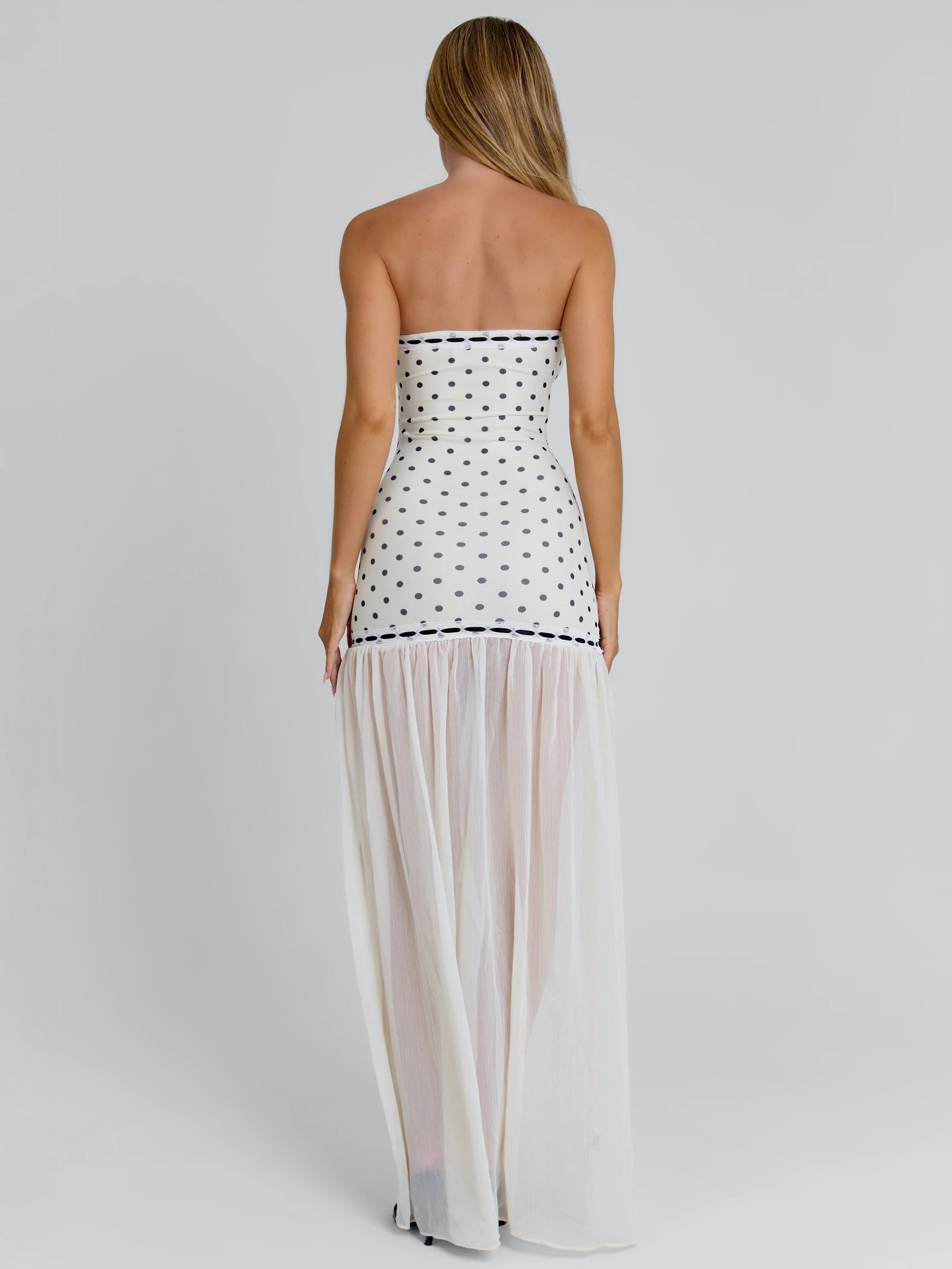 GIANA MAXI DRESS CREAM POLKA DOT - Image 7