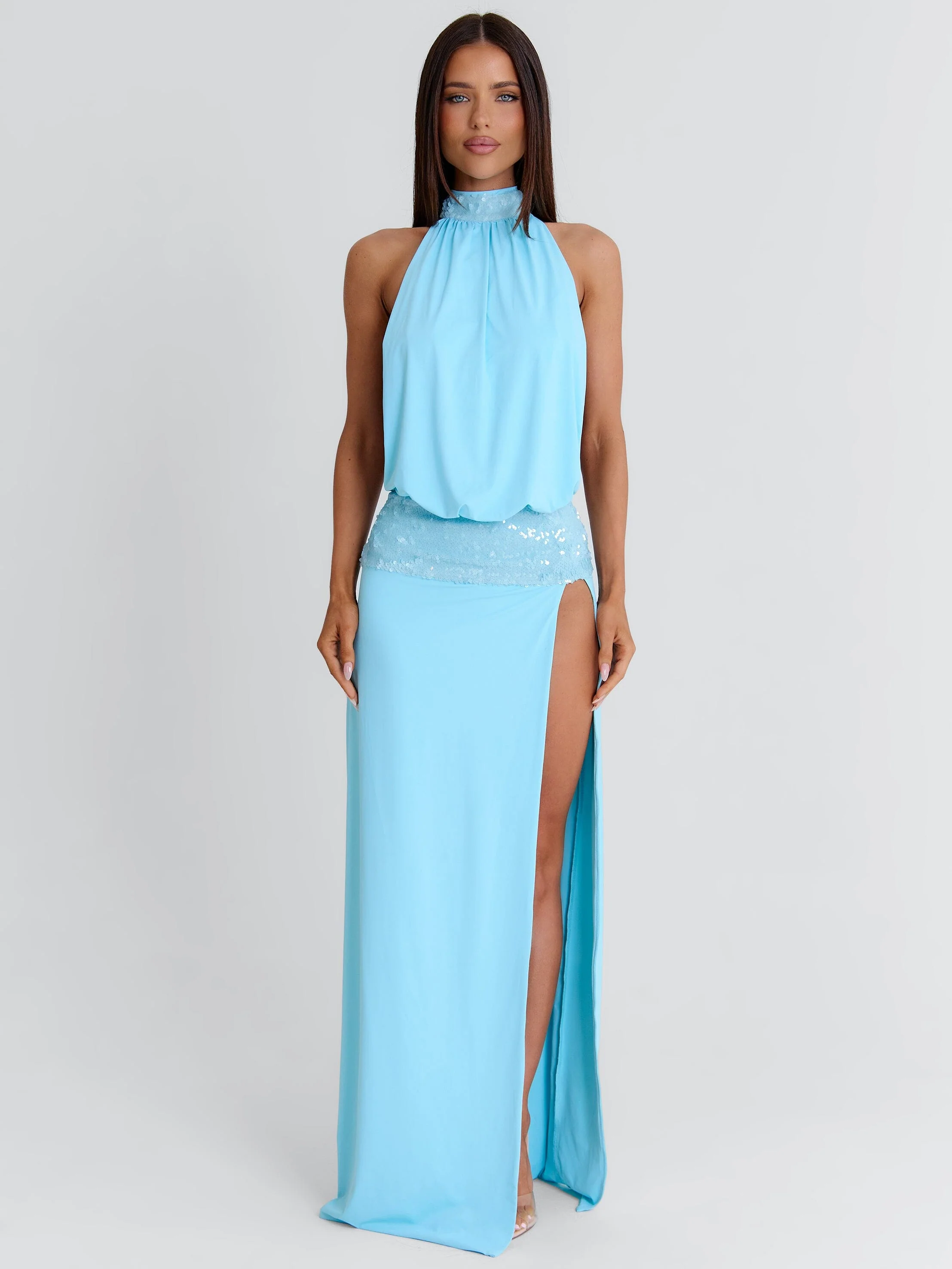 IMENA MAXI DRESS BLUE - Image 9