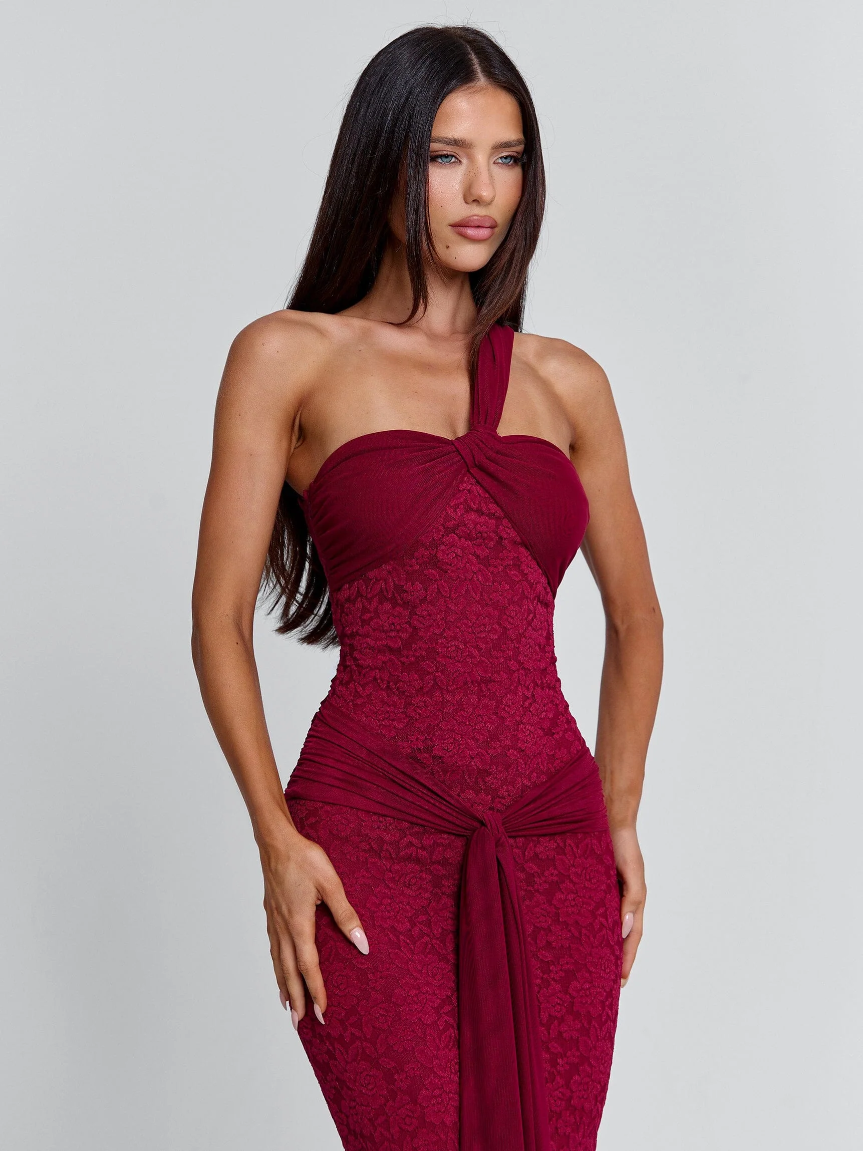 IRMA MAXI DRESS BURGUNDY - Image 4