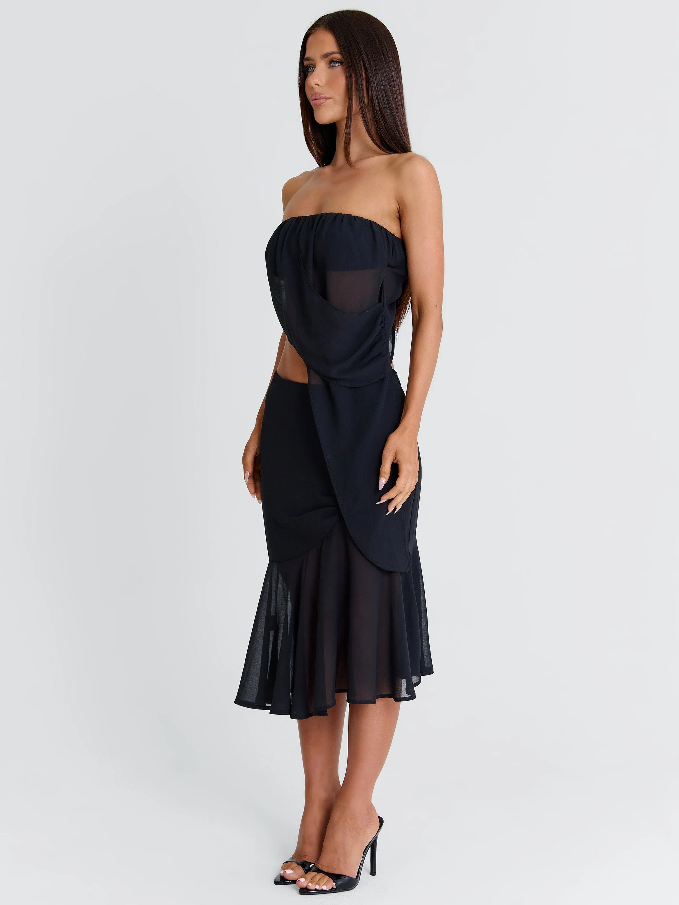 ITZELI MIDI SKIRT BLACK - Image 4
