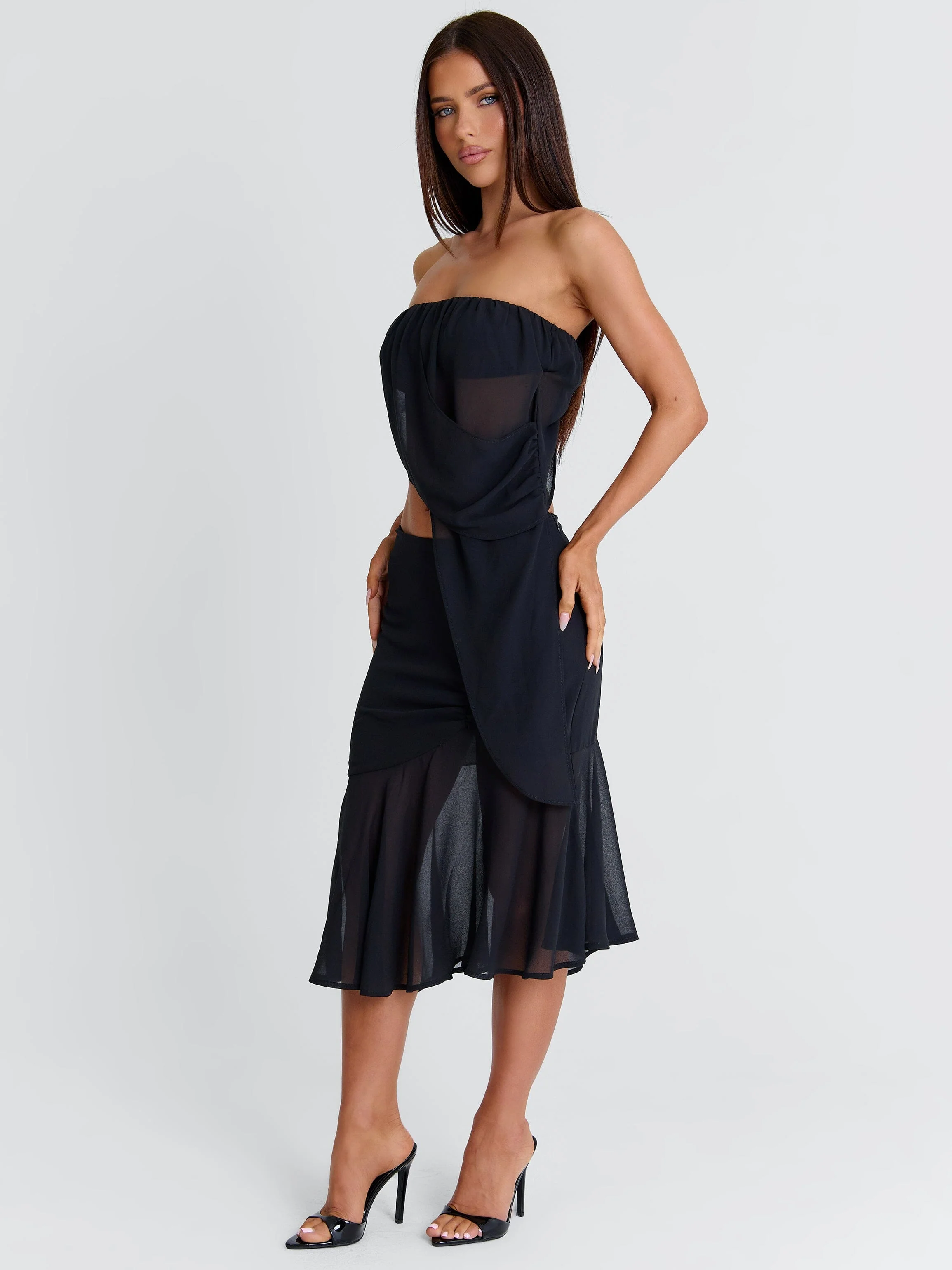 ITZELI MIDI SKIRT BLACK - Image 7