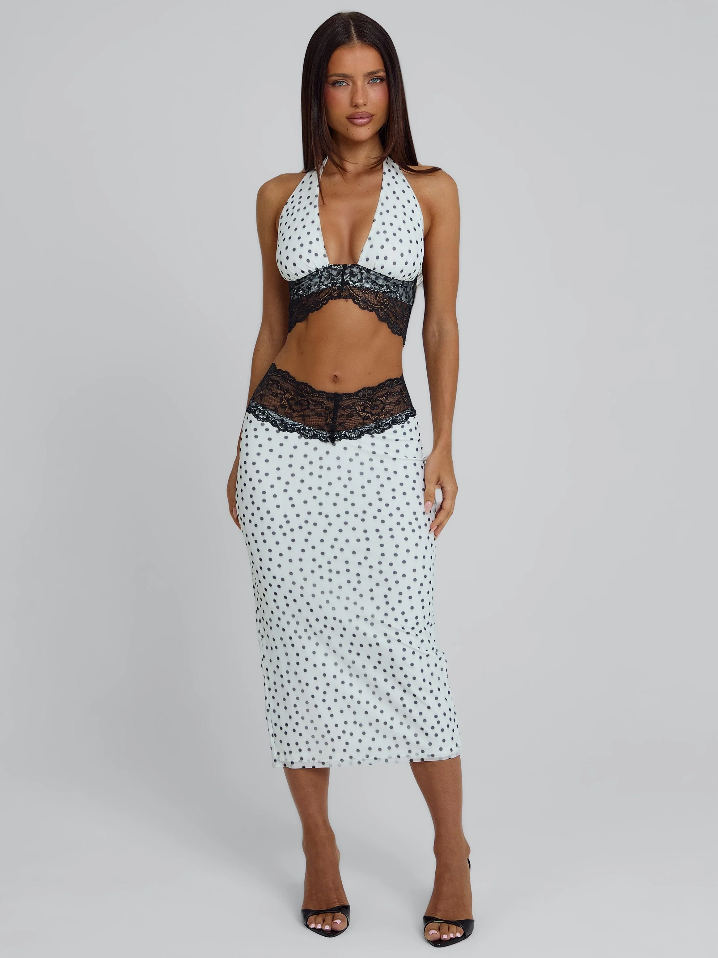 JAZARA MIDI SKIRT BLACK POLKA DOT - Image 6