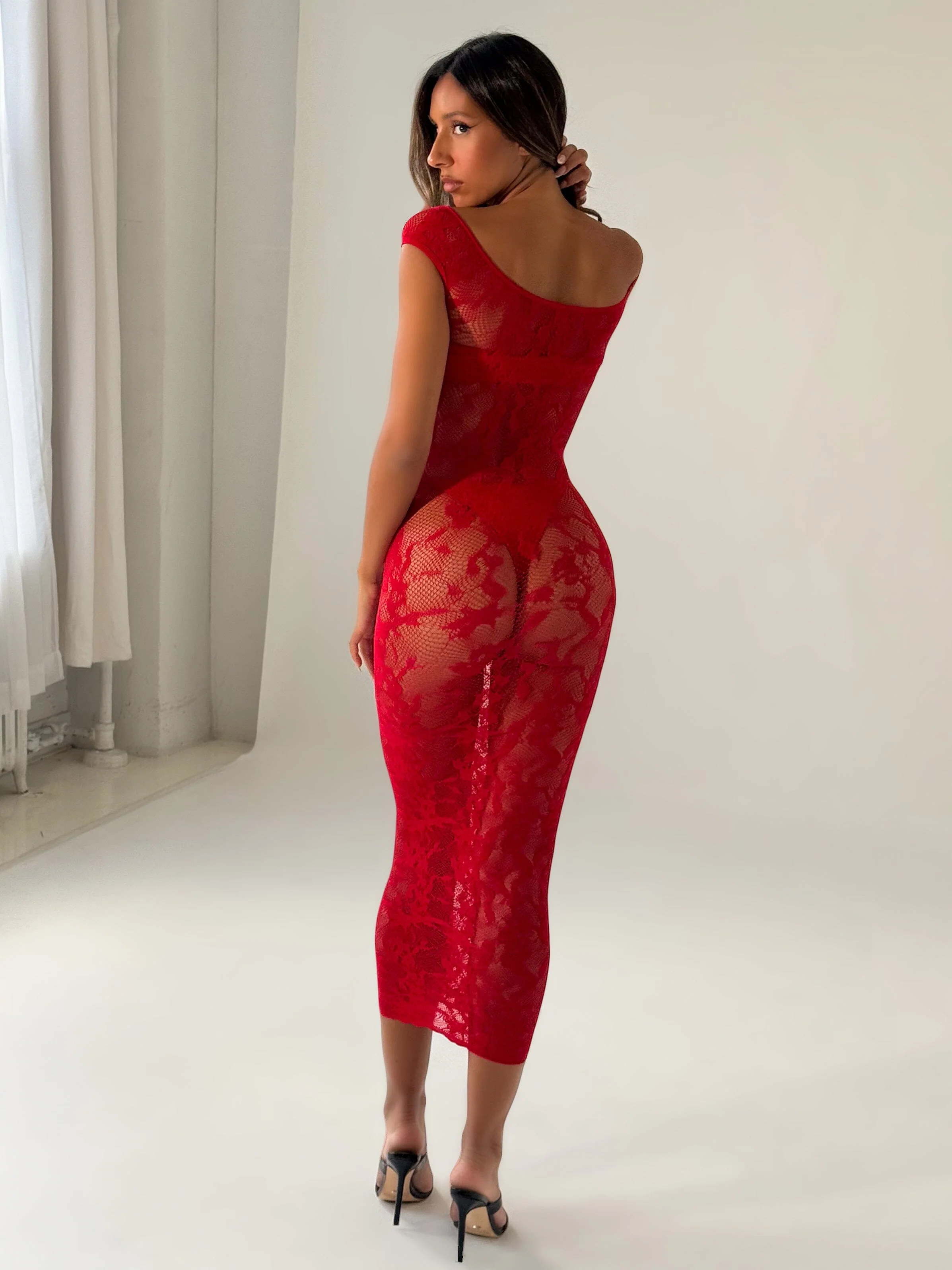 KAELIS MIDI DRESS RED - Image 6
