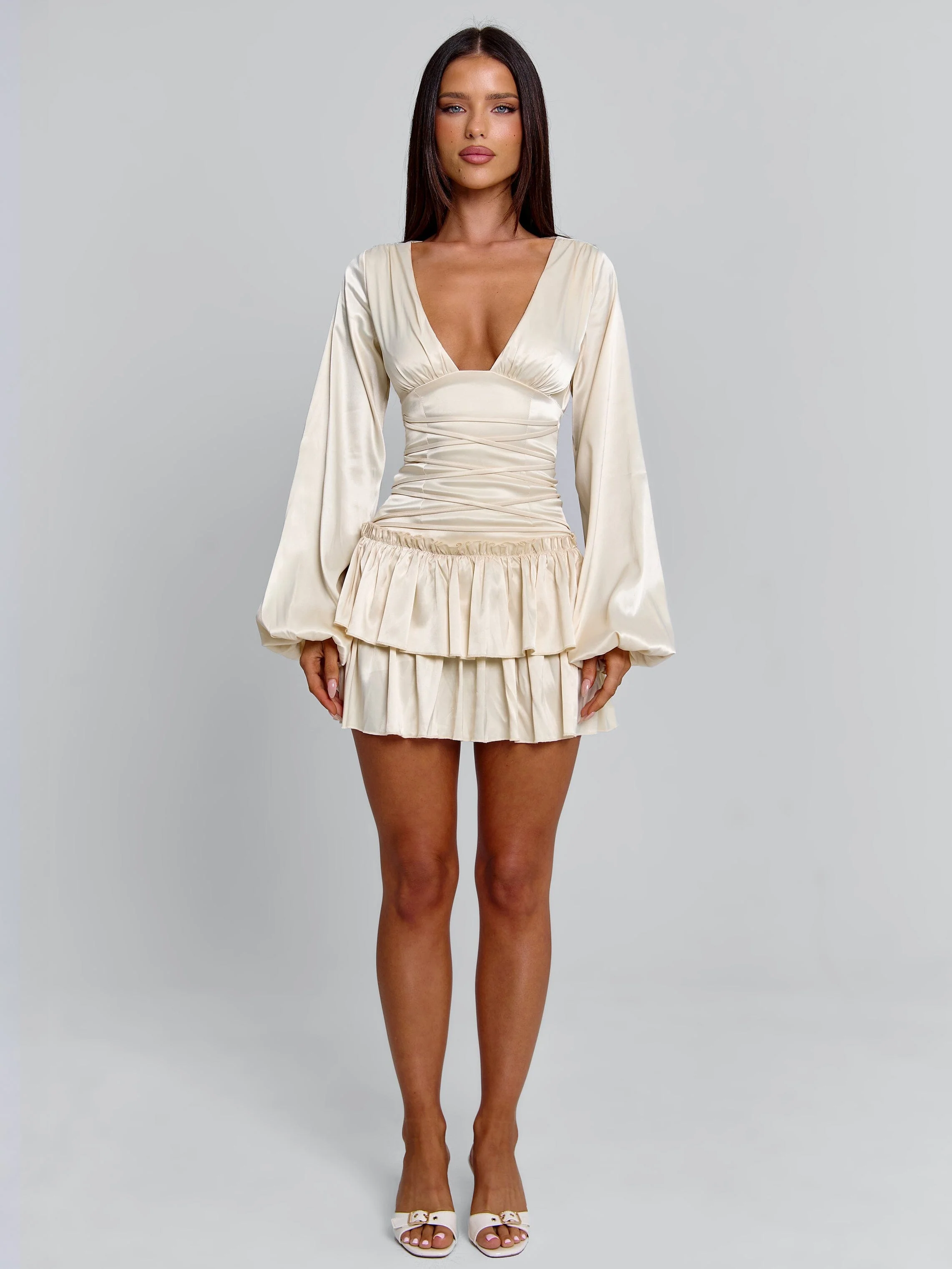 KARMIN MINI DRESS IVORY - Image 2