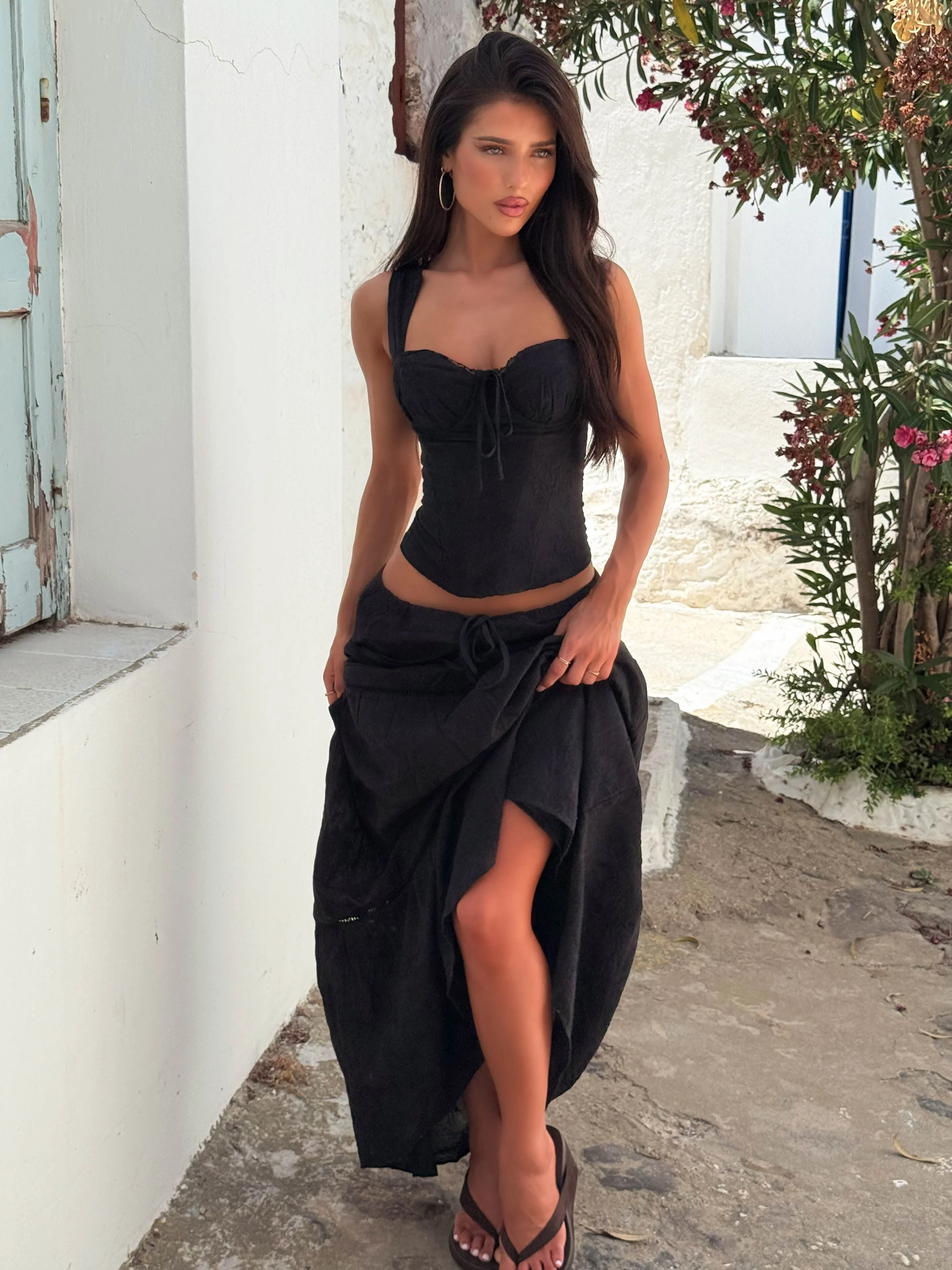 LAURO MAXI SKIRT BLACK - Image 3
