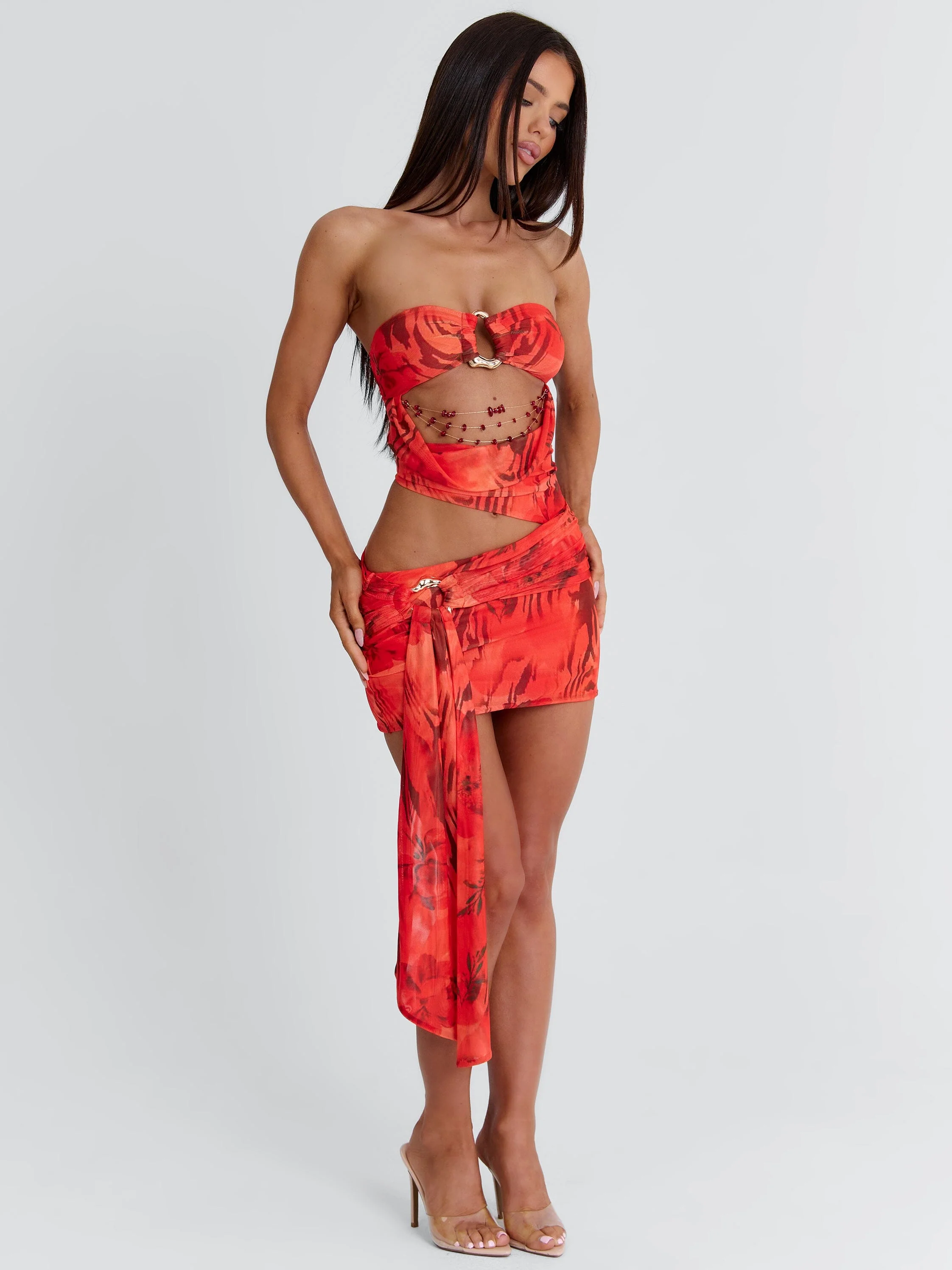 LOWEN MINI DRESS SCARLET MIRAGE - Image 3