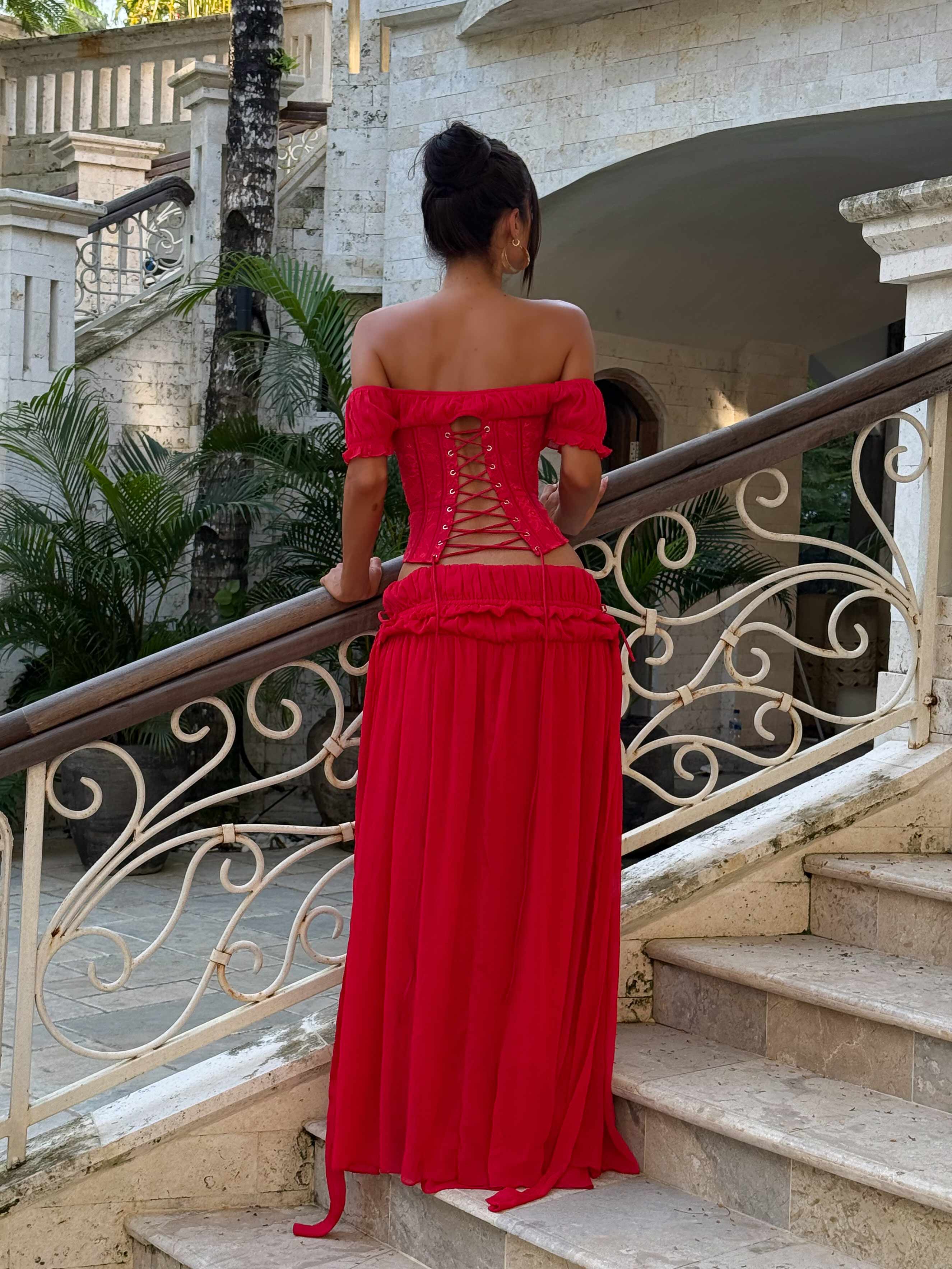 LUBELA MAXI SKIRT RED - Image 3