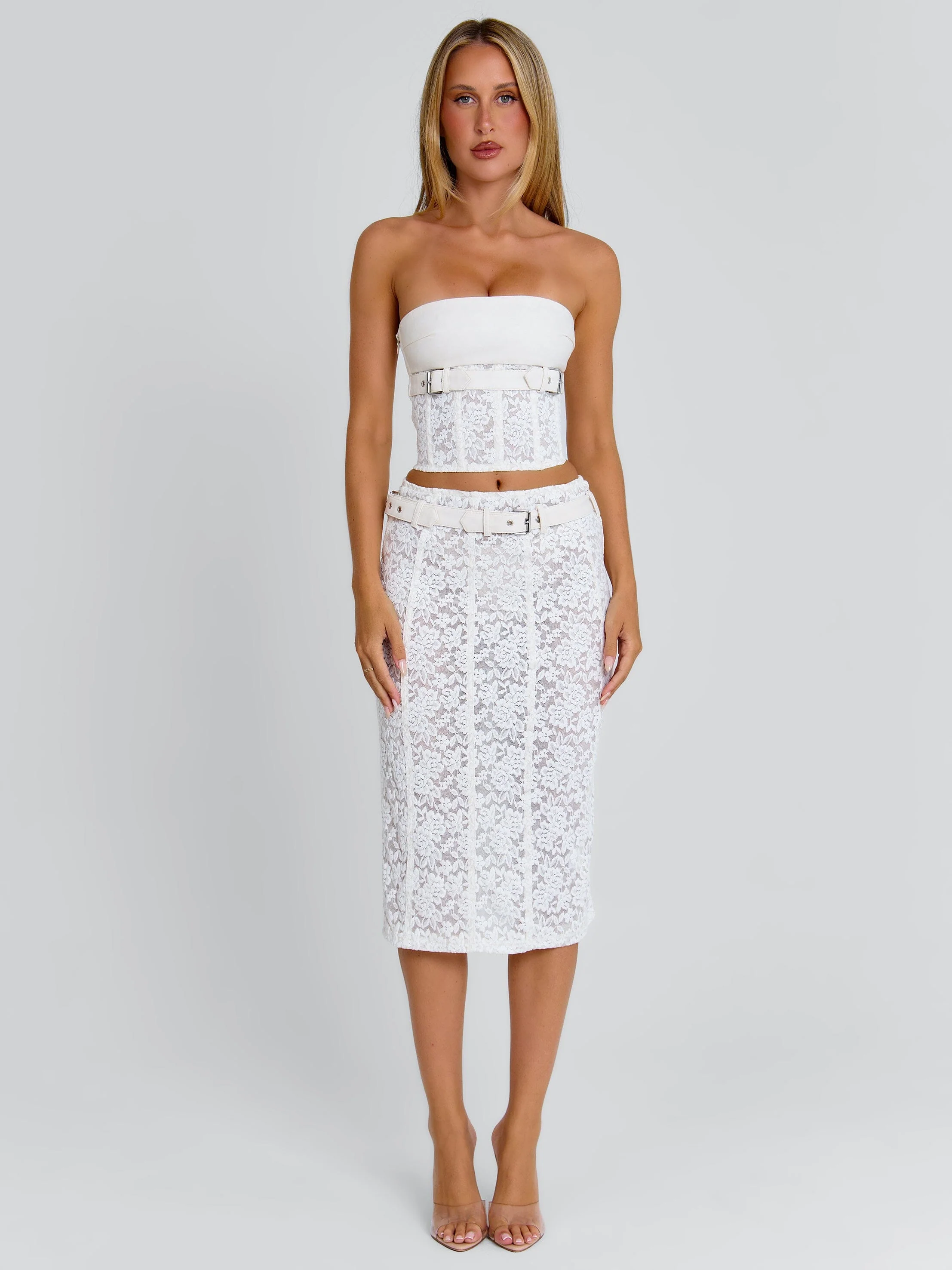 LUNALLA MIDI SKIRT IVORY