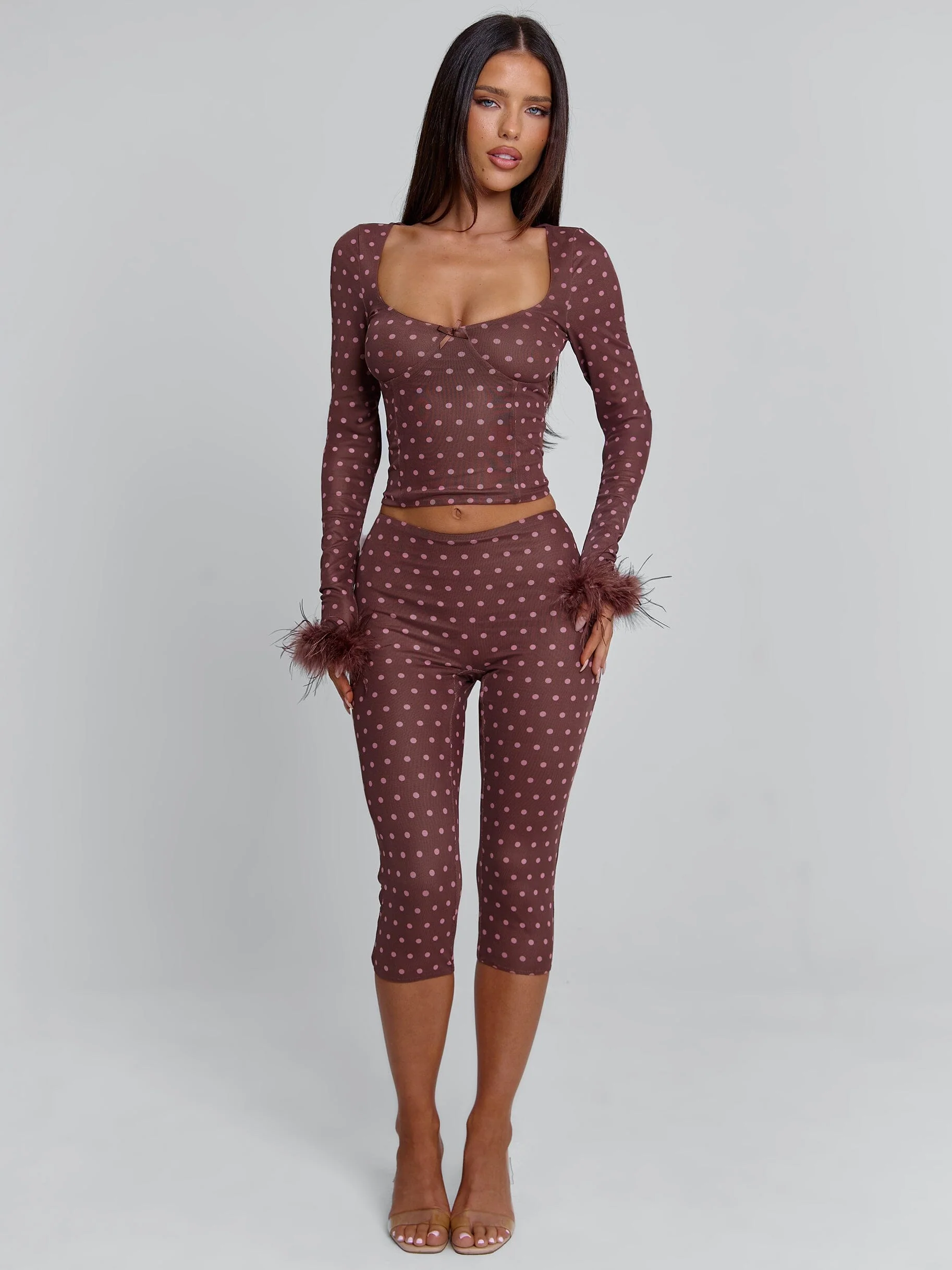 MAHRIA PANT BROWN POLKA DOT - Image 3
