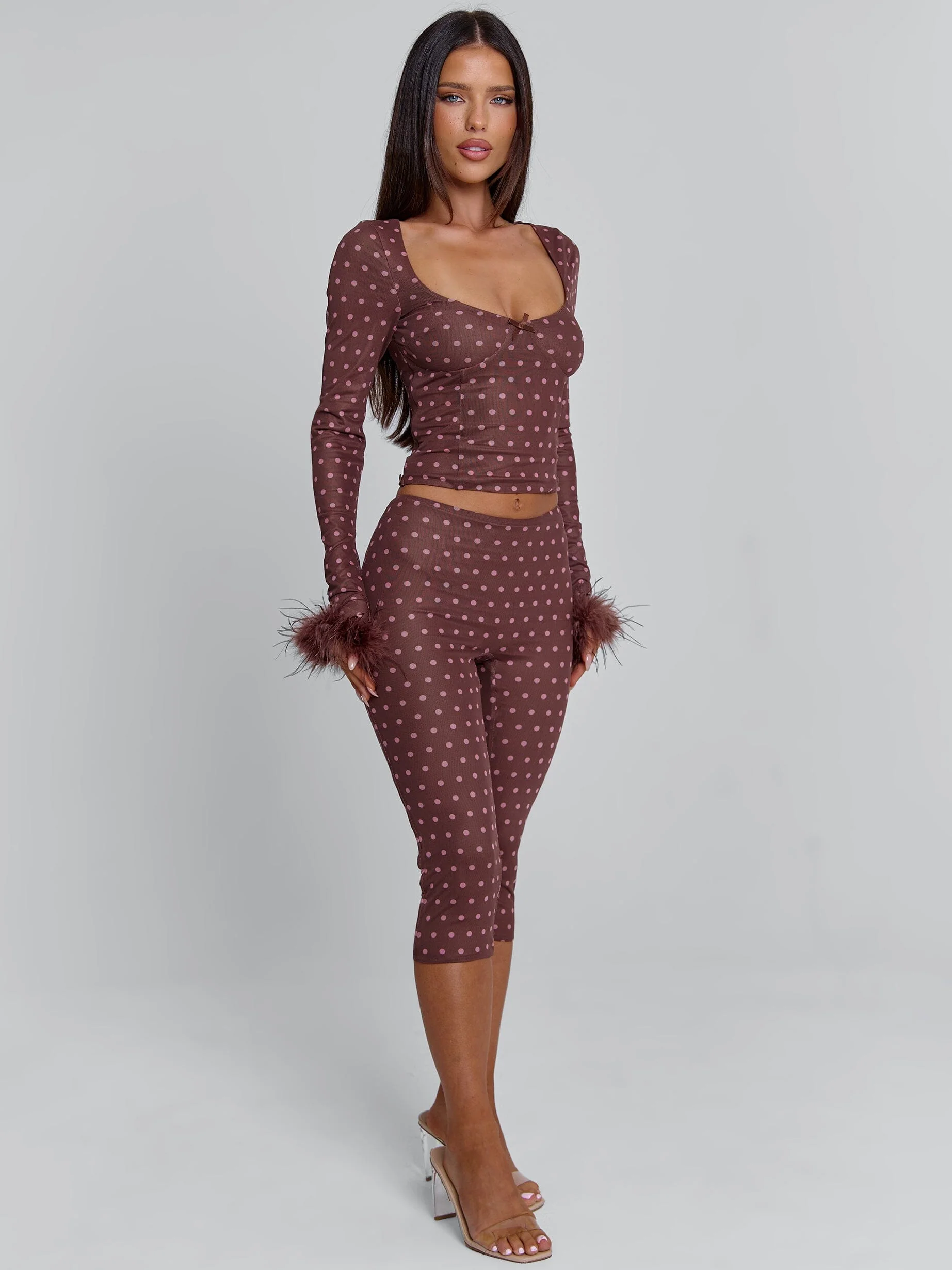MAHRIA PANT BROWN POLKA DOT - Image 5
