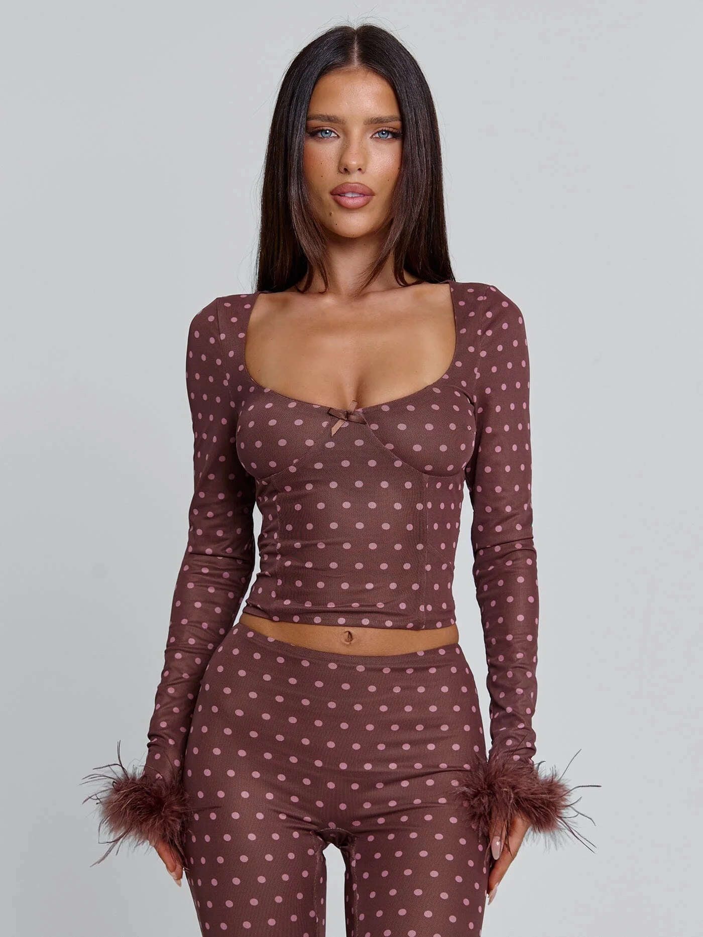 MAHRIA TOP BROWN POLKA DOT - Image 6