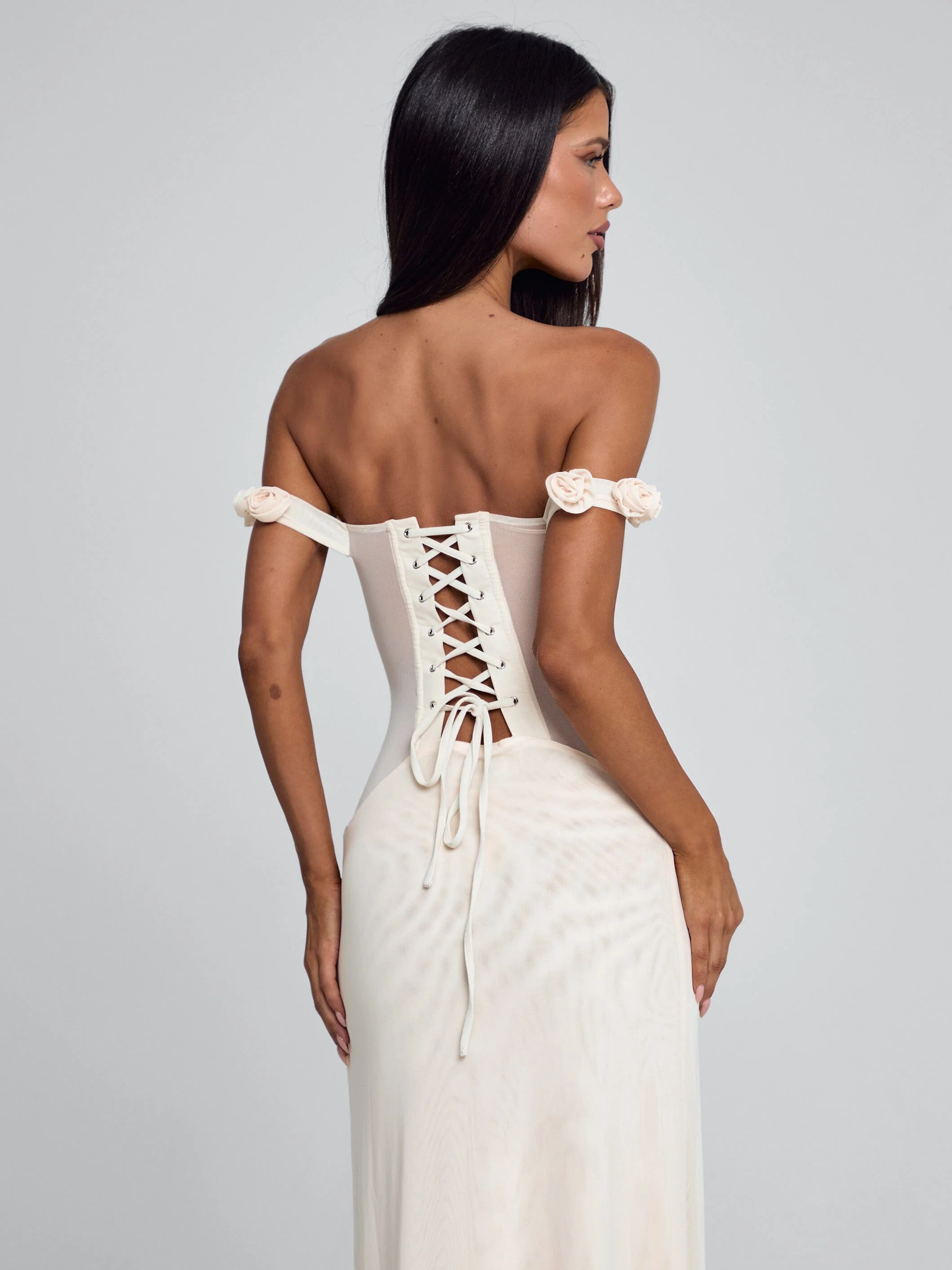 MARCELINE MAXI DRESS BEIGE - Image 4