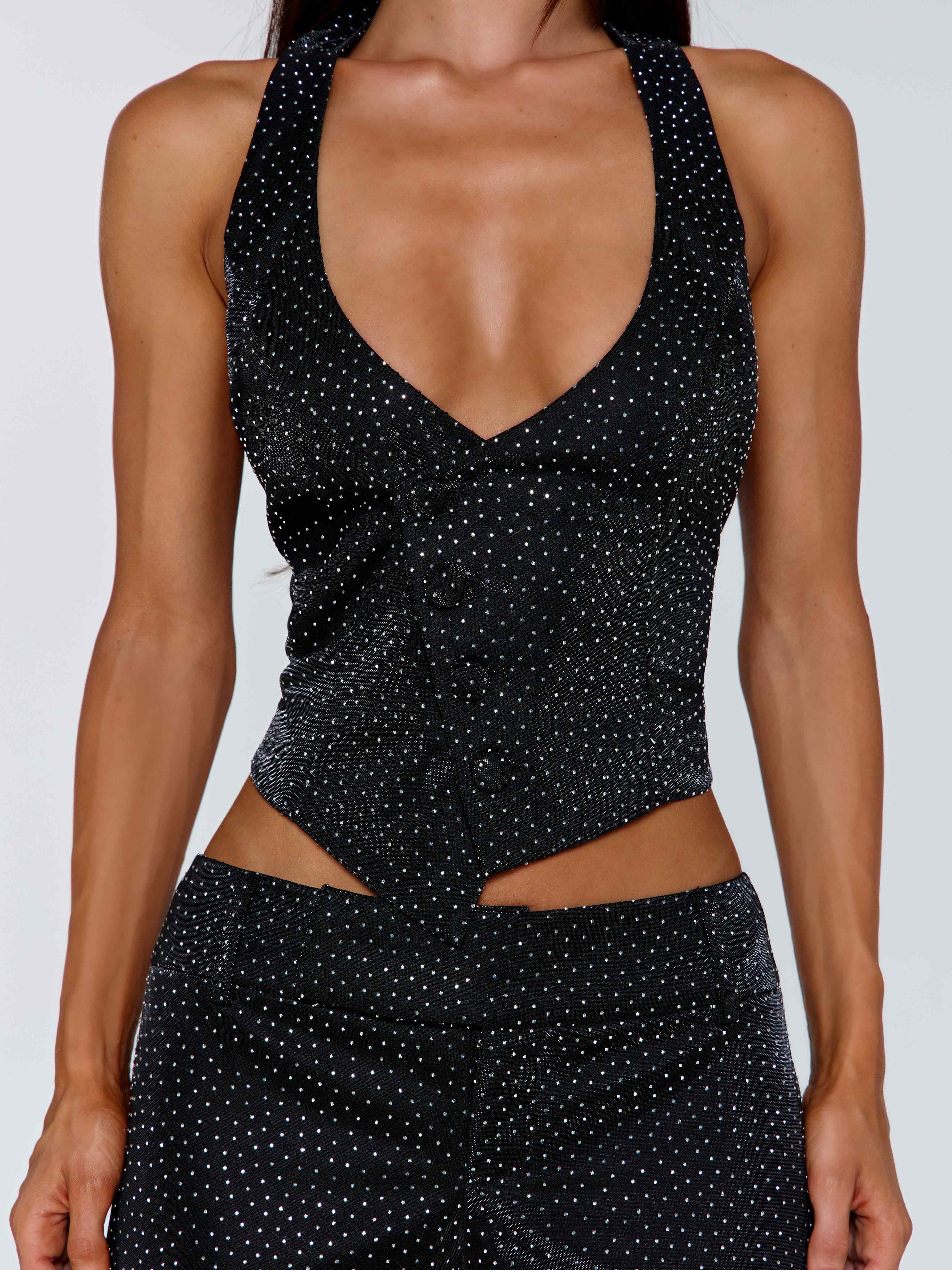 MARIAIS WAISTCOAT BLACK SPARKLE - Image 2