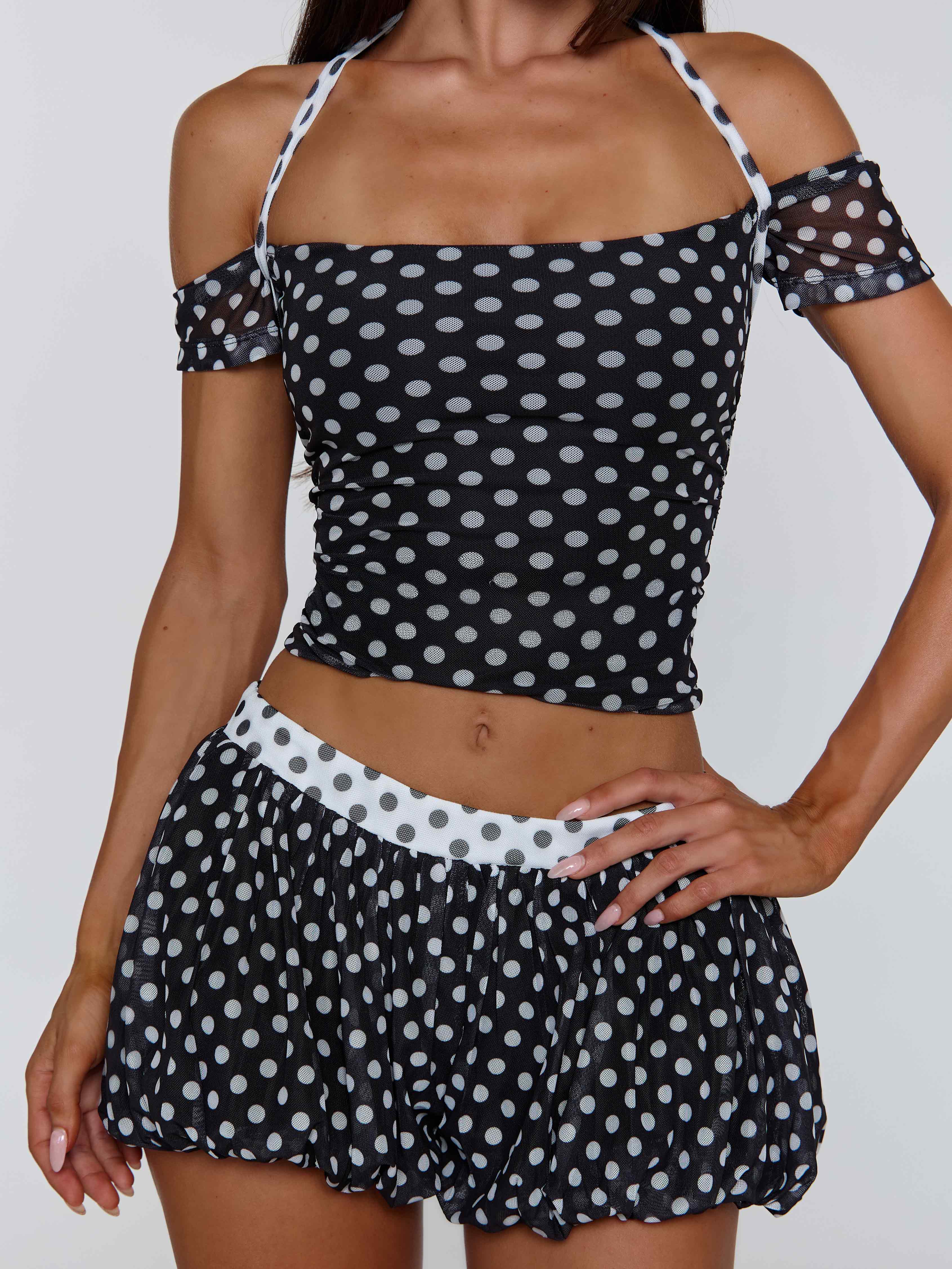 MARLOWE TOP BLACK POLKA DOT - Image 3