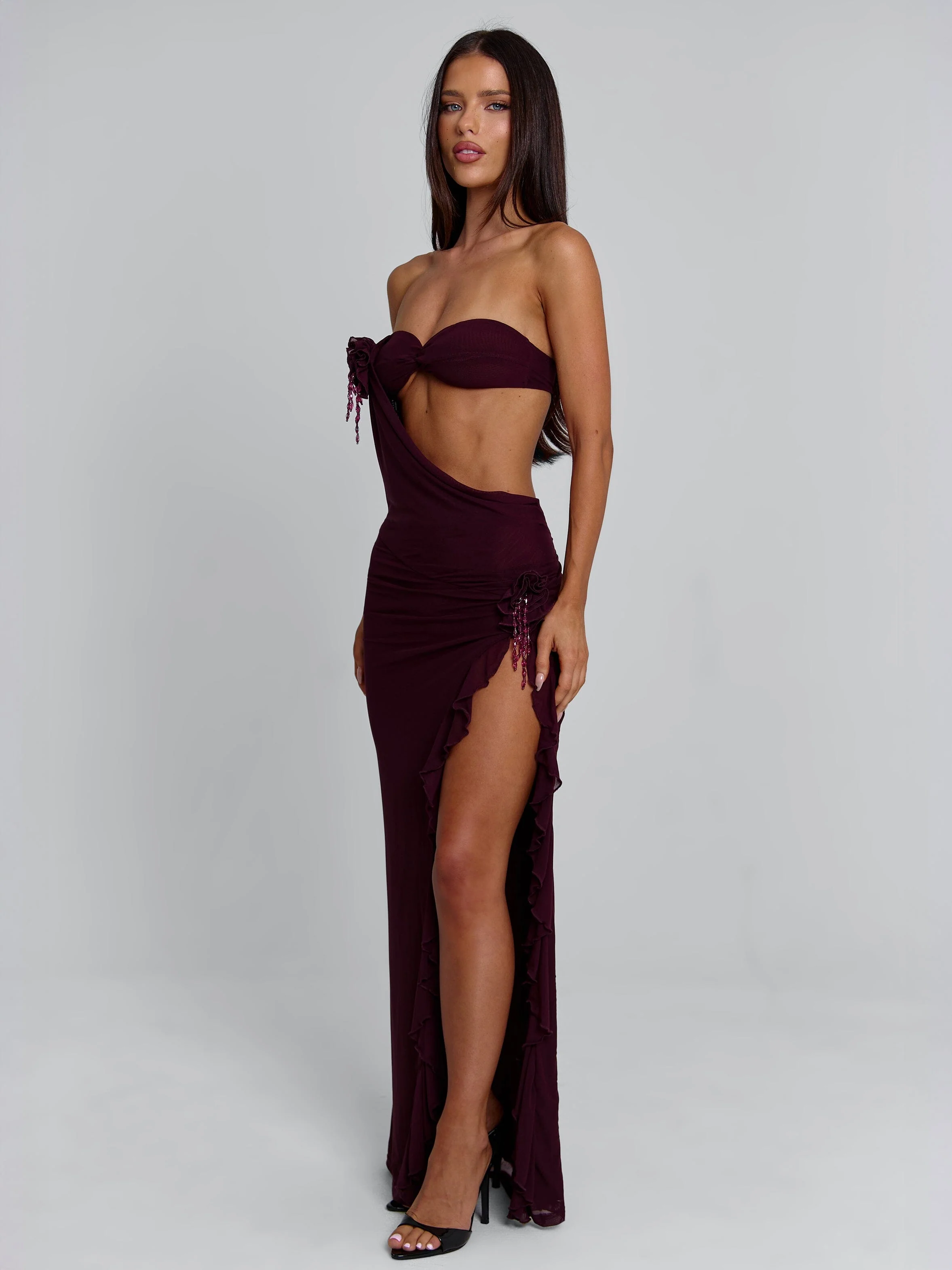 MILAN MAXI DRESS DEEP MAUVE - Image 2