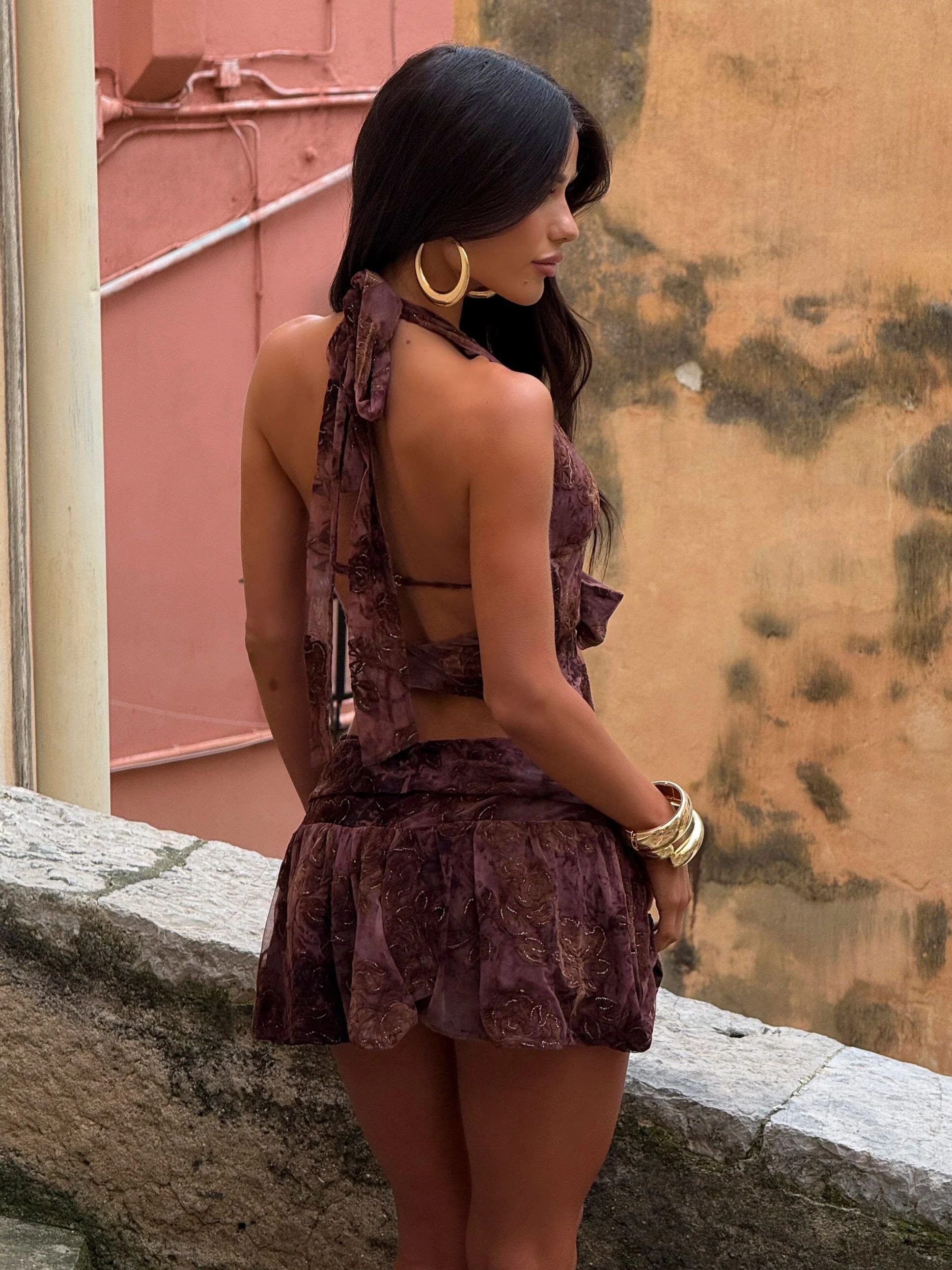 MONA MINI SKIRT CHOC - Image 6