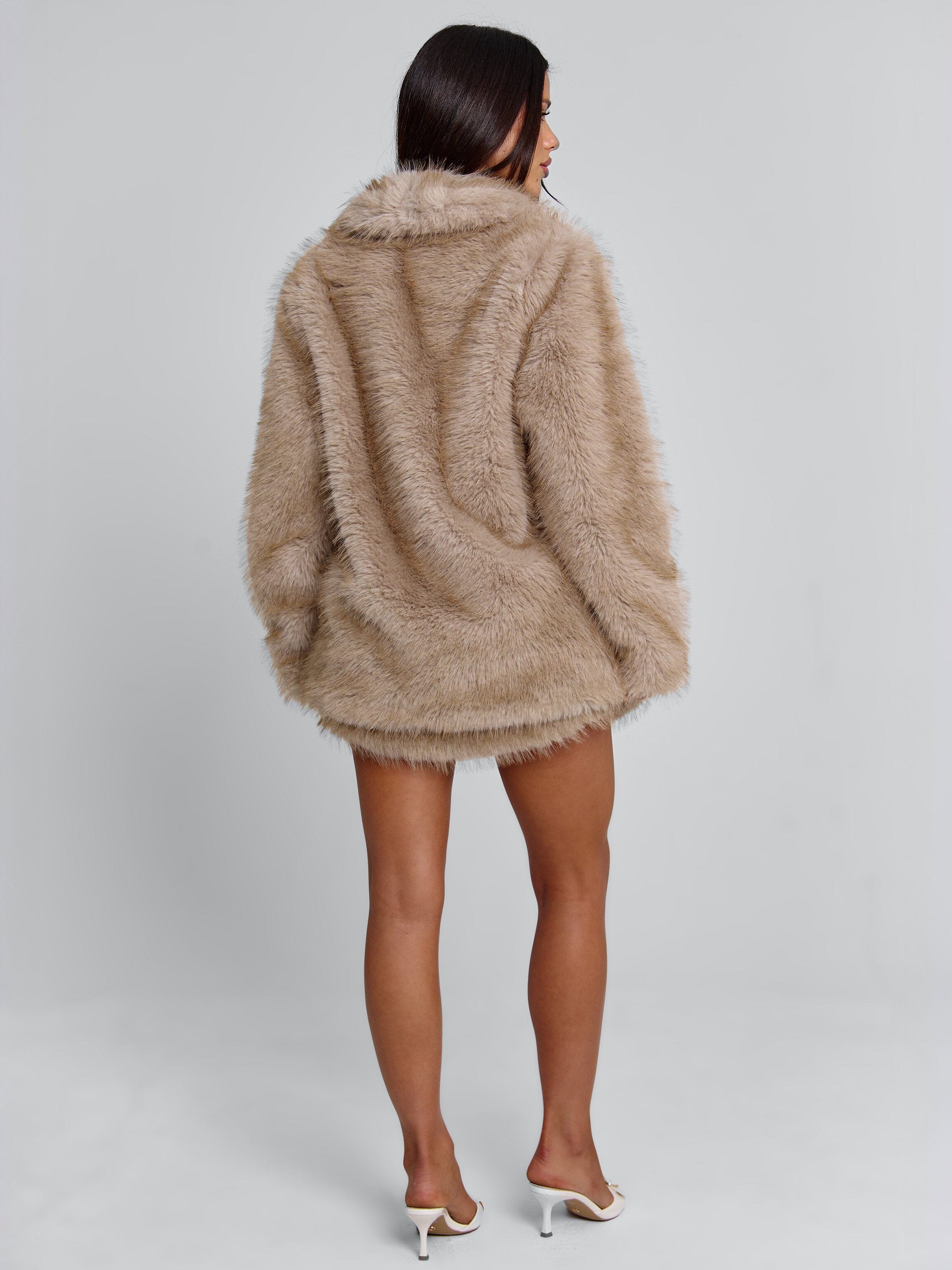 NAHLA LONG JACKET TAN - Image 5