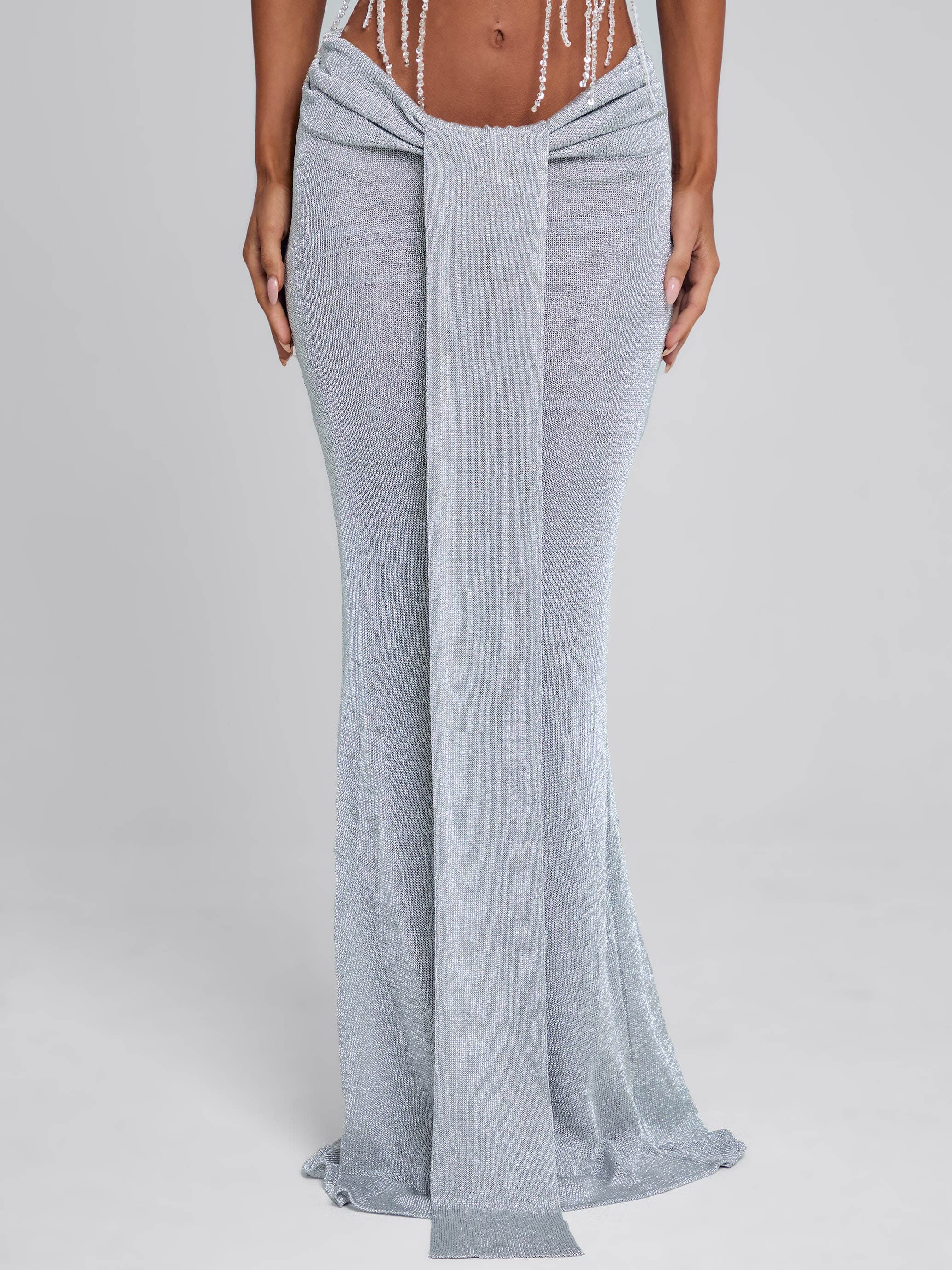 NIVRA MAXI SKIRT SILVER - Image 4