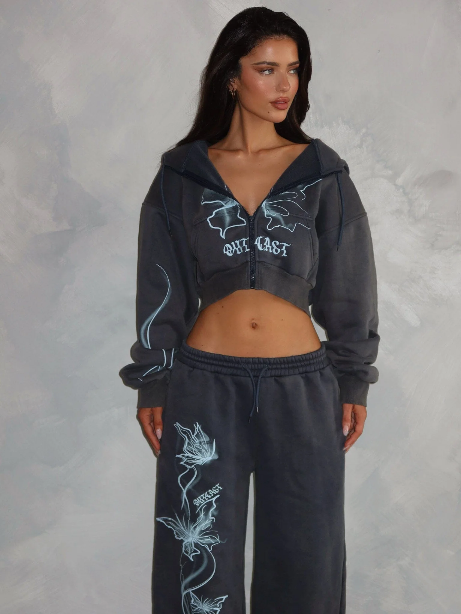 NYA CROPPED HOODIE VINTAGE NAVY - Image 5