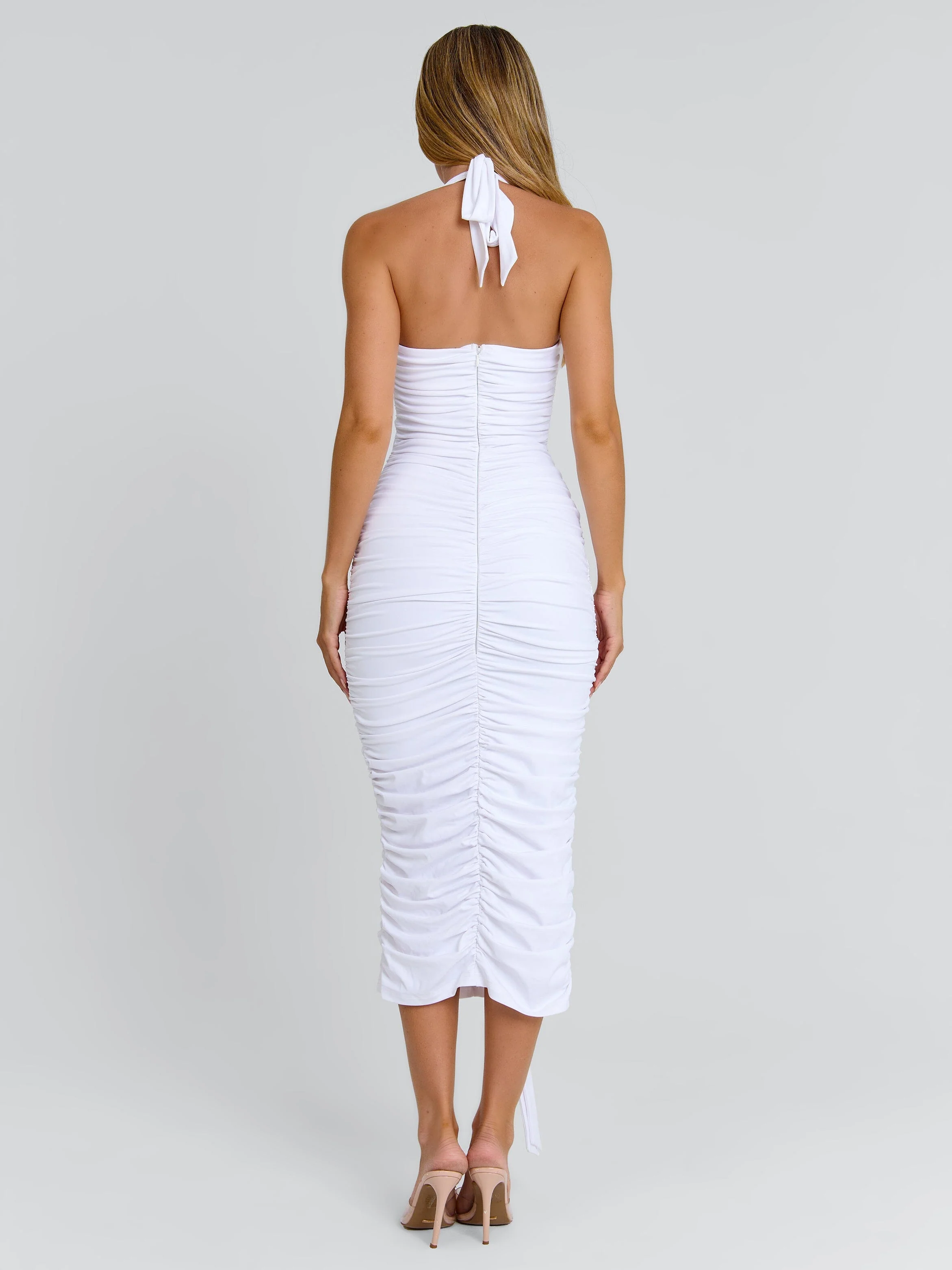 OMERY MIDI DRESS WHITE - Image 7