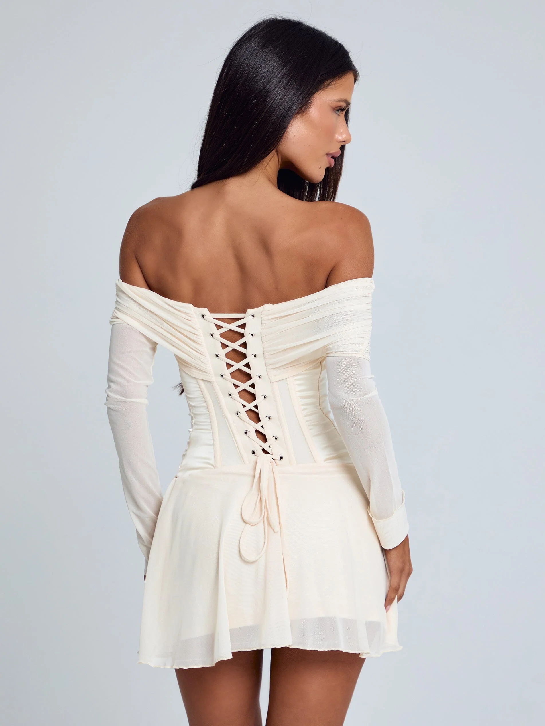 ORLA MINI DRESS BEIGE - Image 5