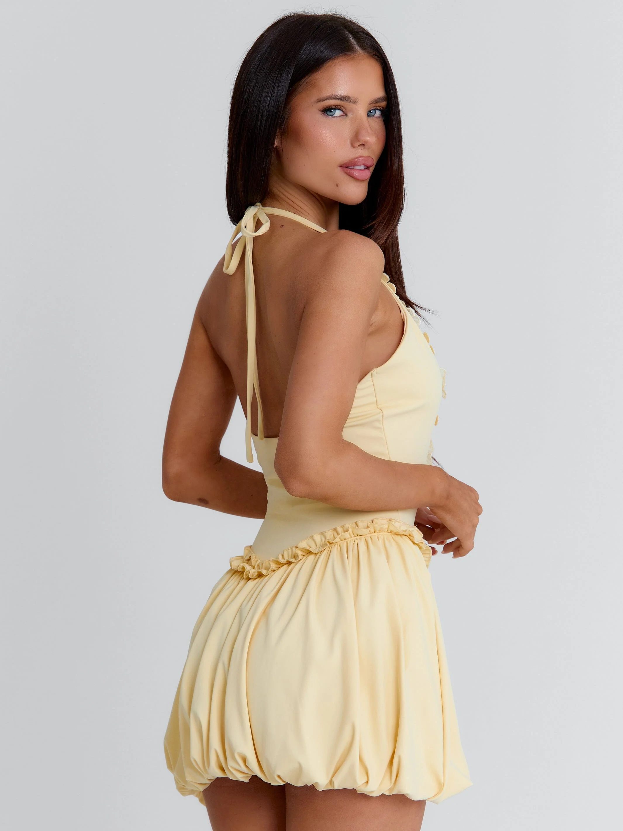 PAISLEE MINI DRESS YELLOW - Image 9