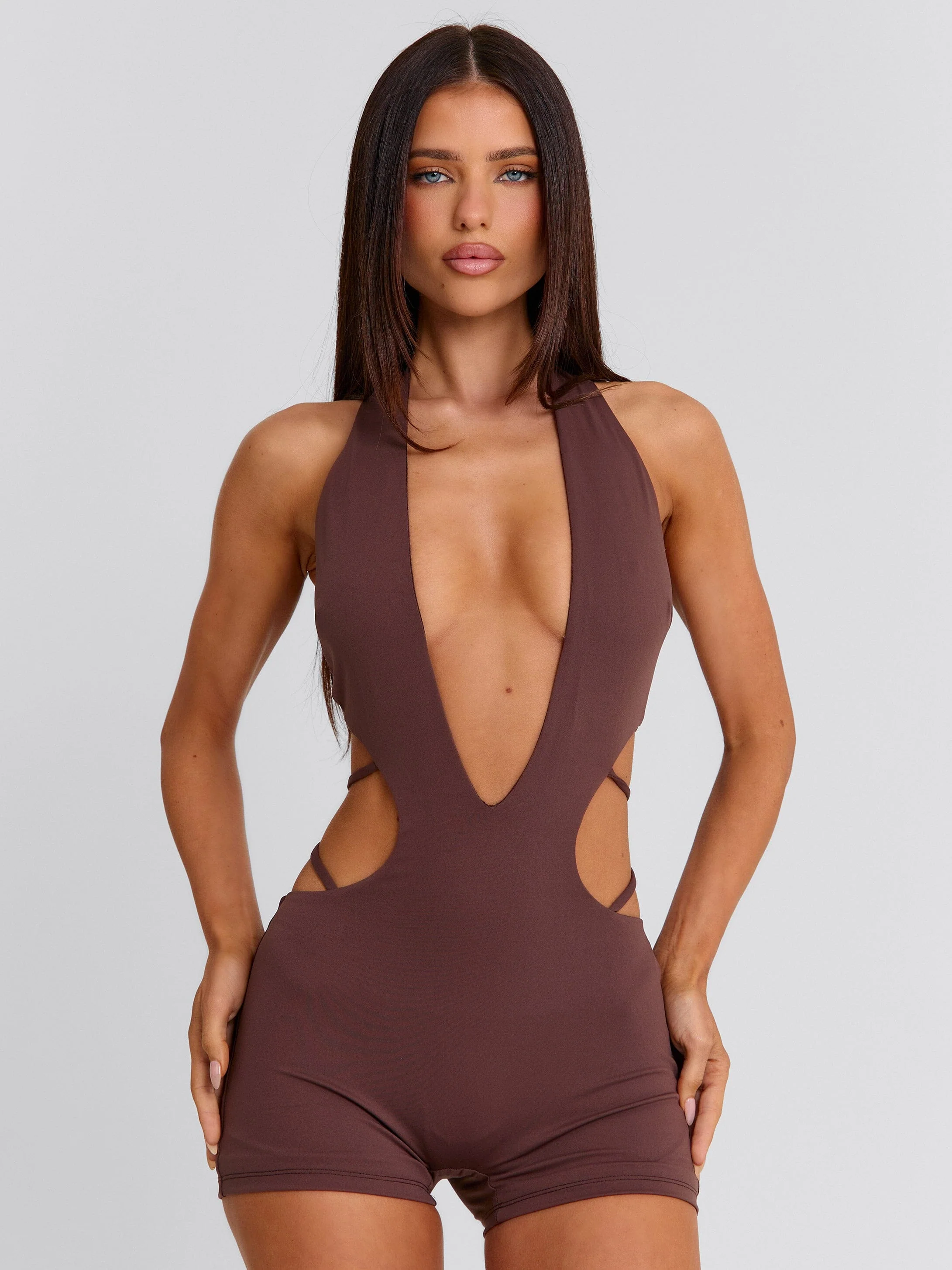 PAISLEI PLAYSUIT BROWN - Image 3