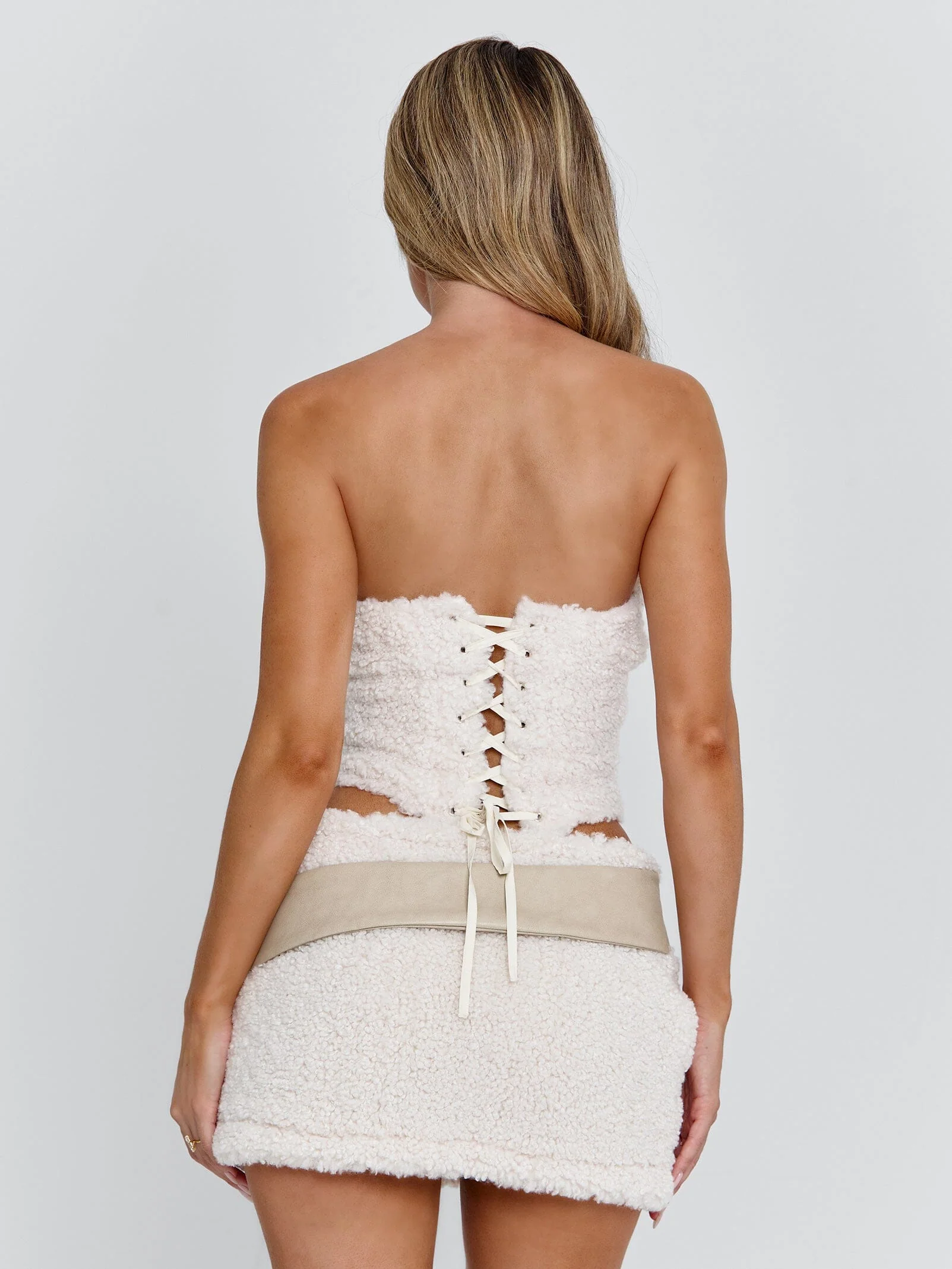 PAULIE MINI SKIRT BEIGE - Image 6