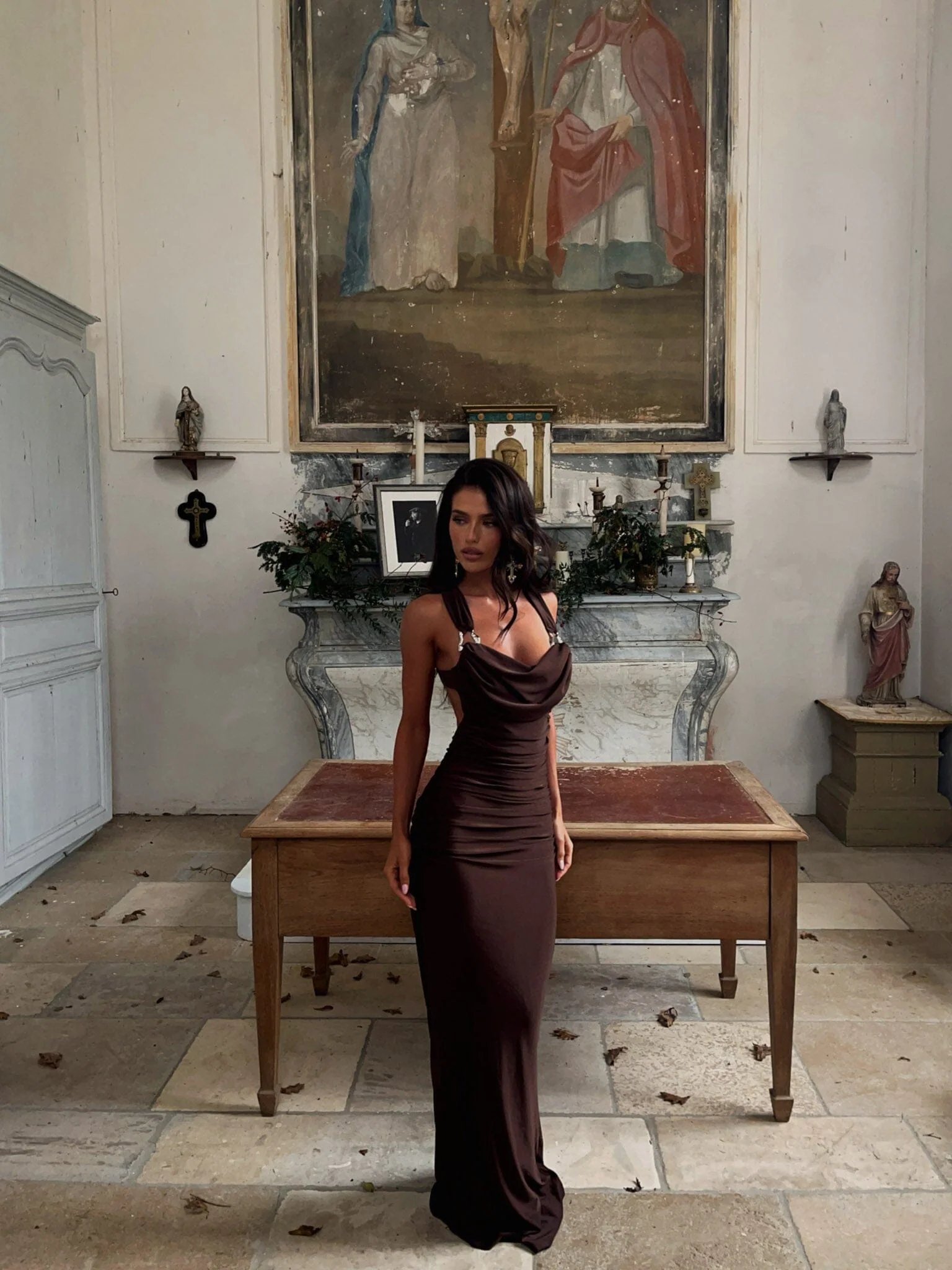 PRIA MAXI DRESS CHOCOLATE - Image 5
