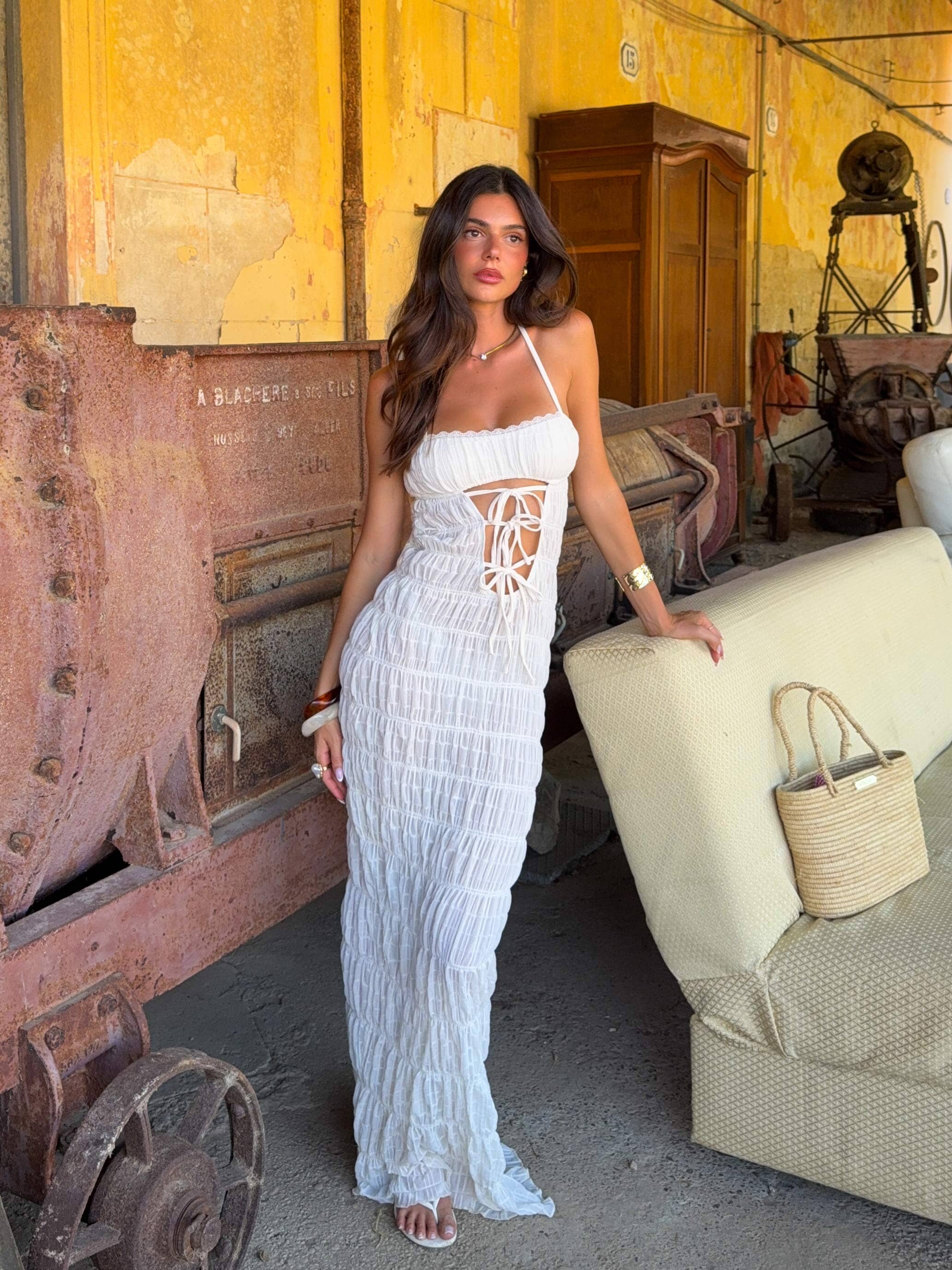 PRIANE MAXI DRESS WHITE - Image 3