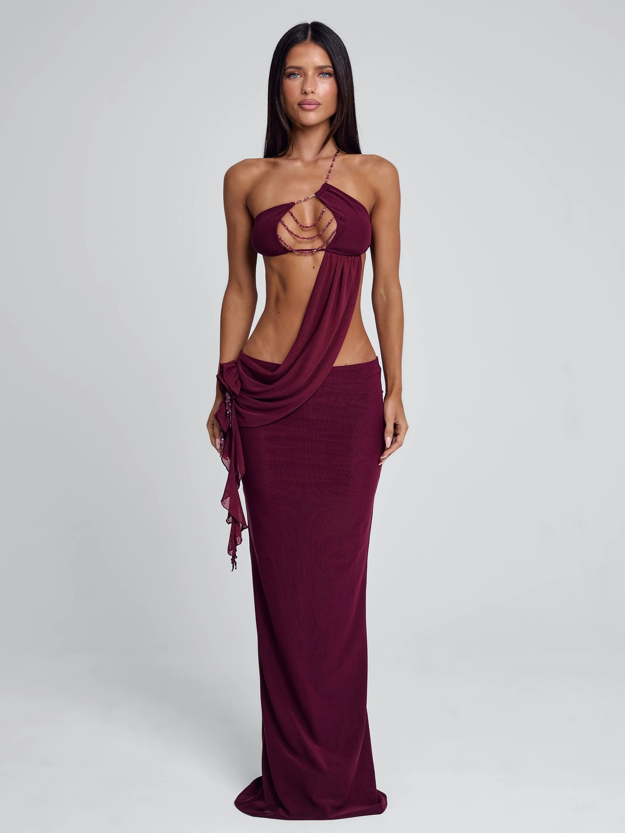 RAER MAXI DRESS BURGUNDY - Image 7