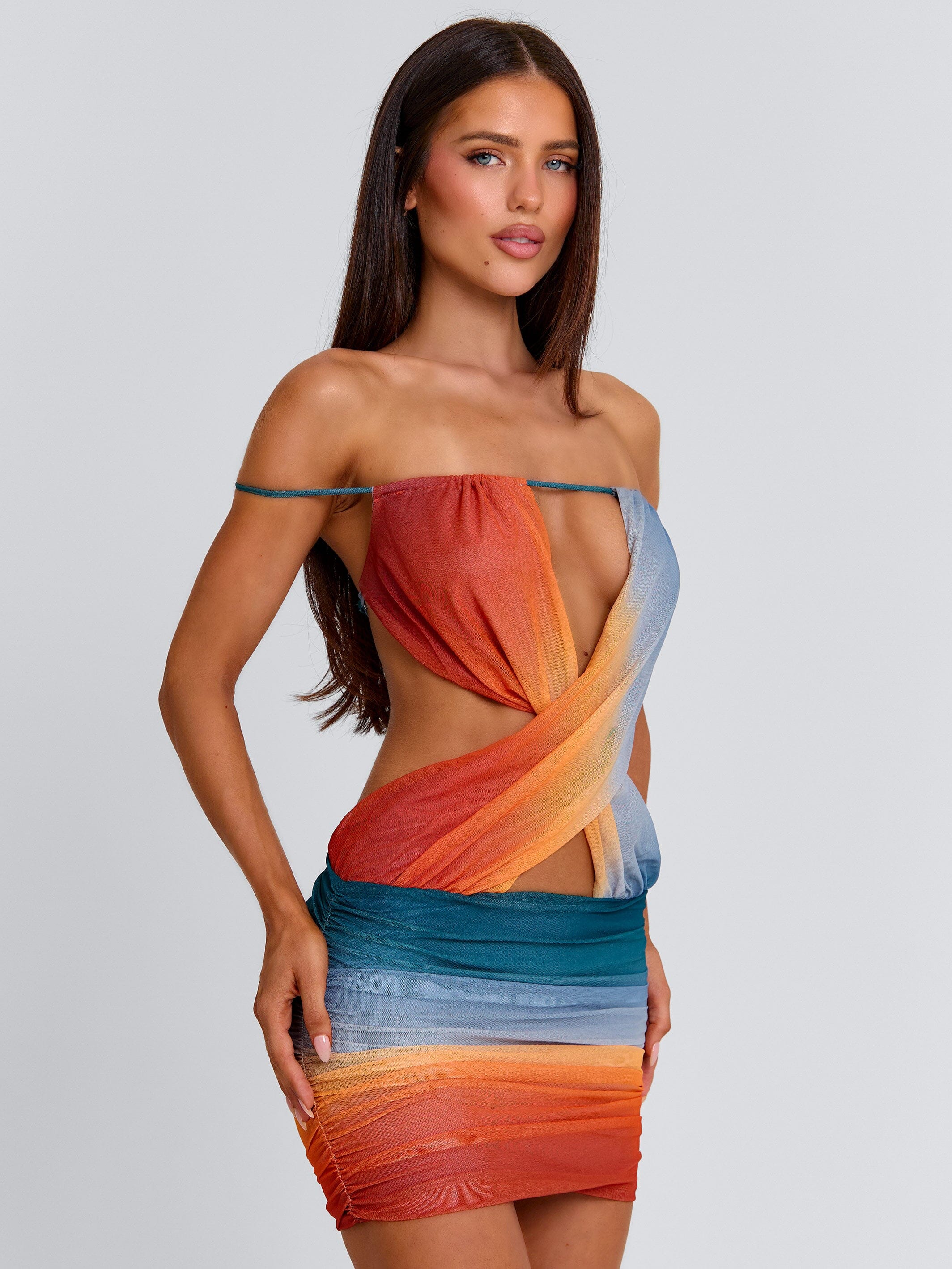 REGINA MINI DRESS OCEAN OMBRE - Image 4