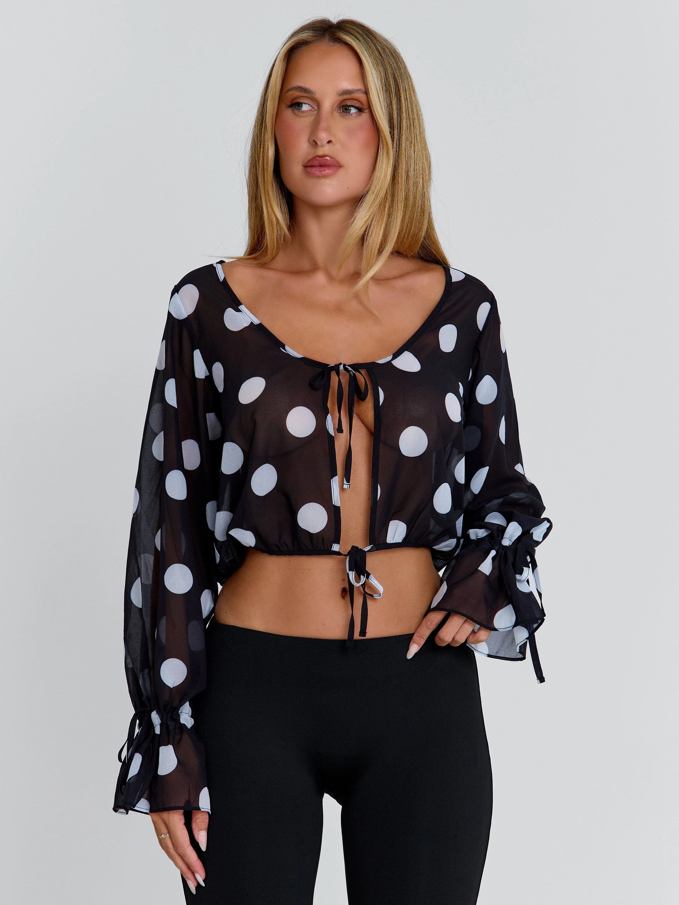 REVI TOP BLACK POLKA DOT