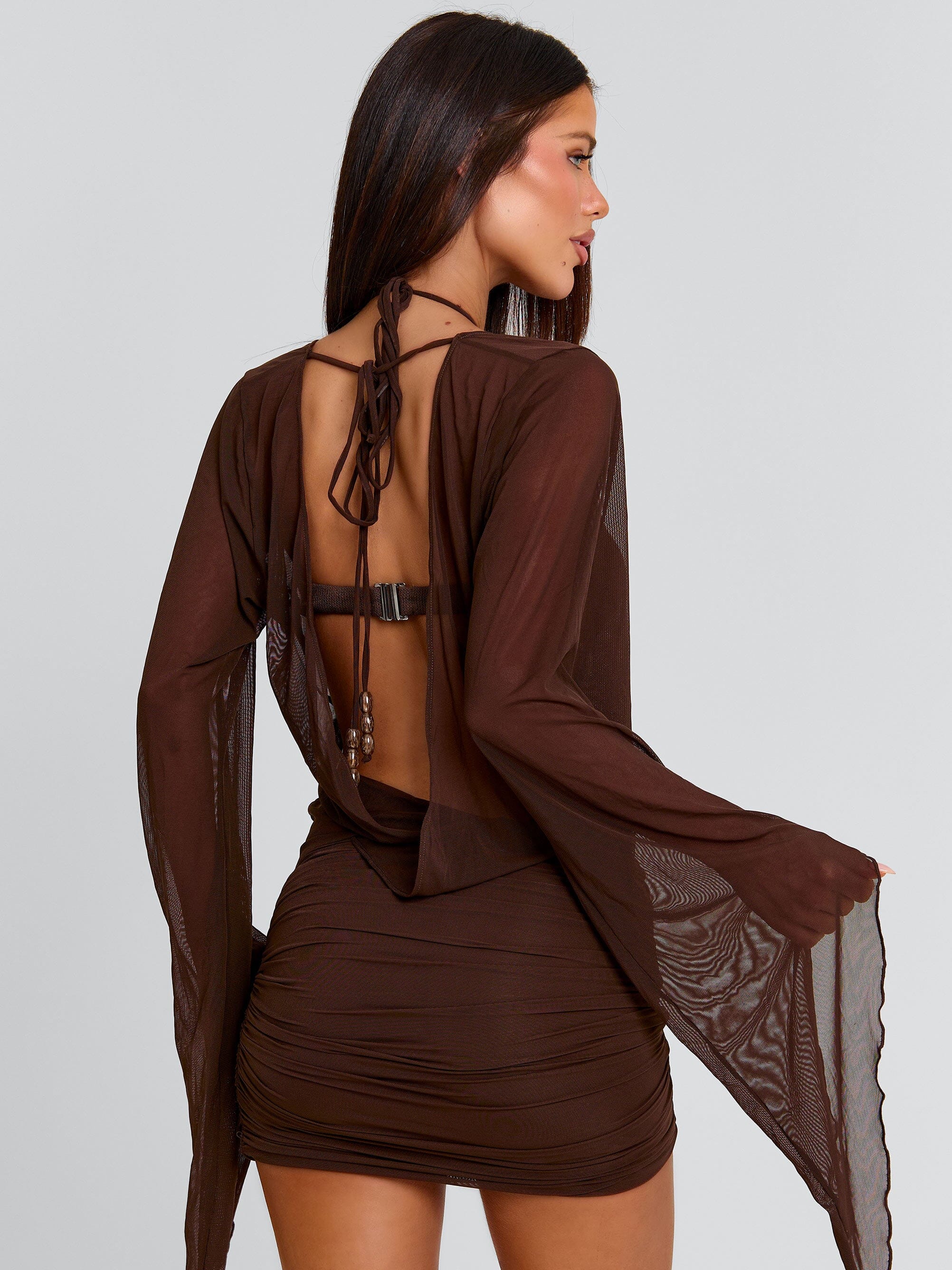ROBERTA MINI DRESS CHOCOLATE - Image 3