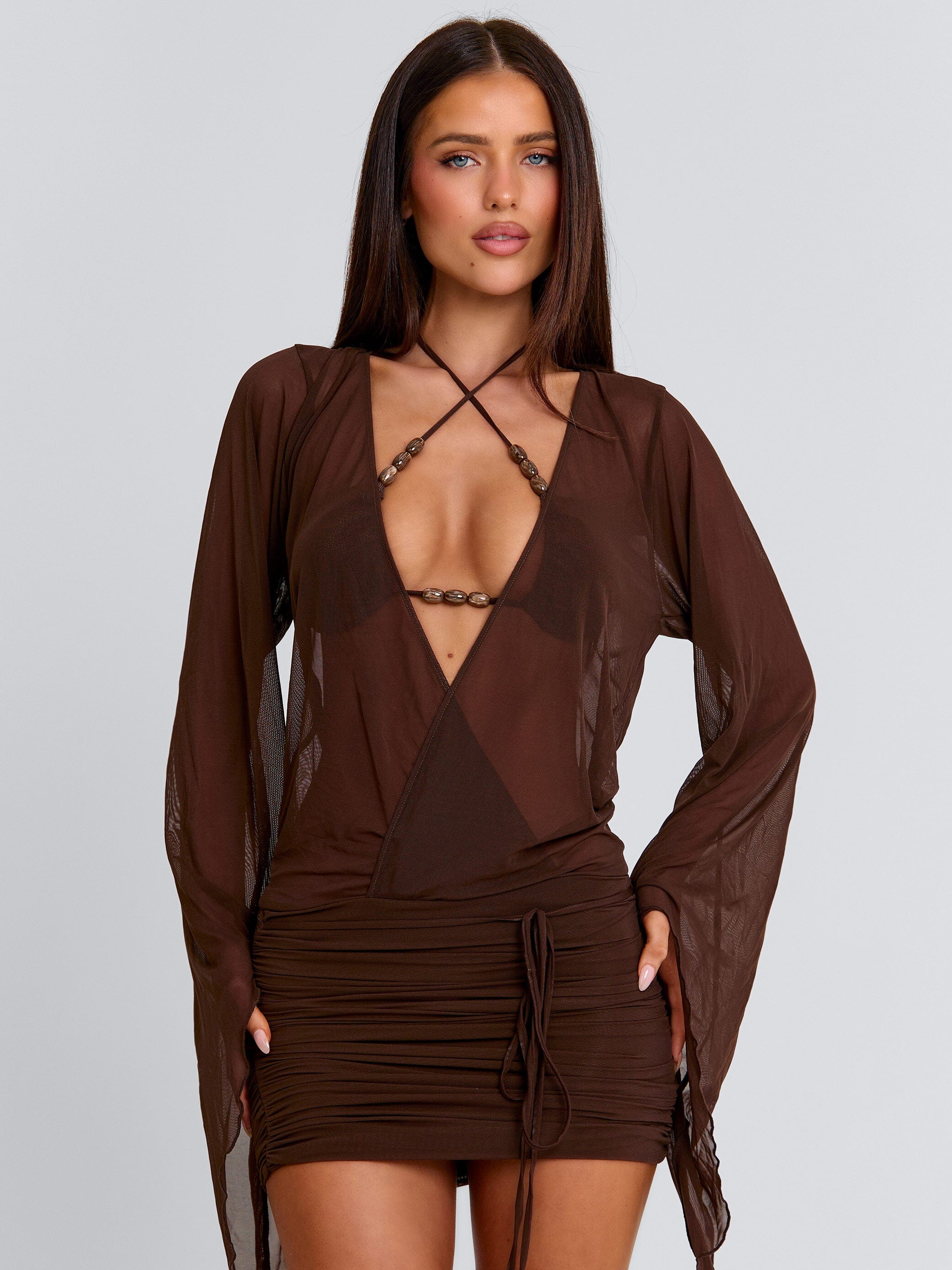 ROBERTA MINI DRESS CHOCOLATE - Image 5