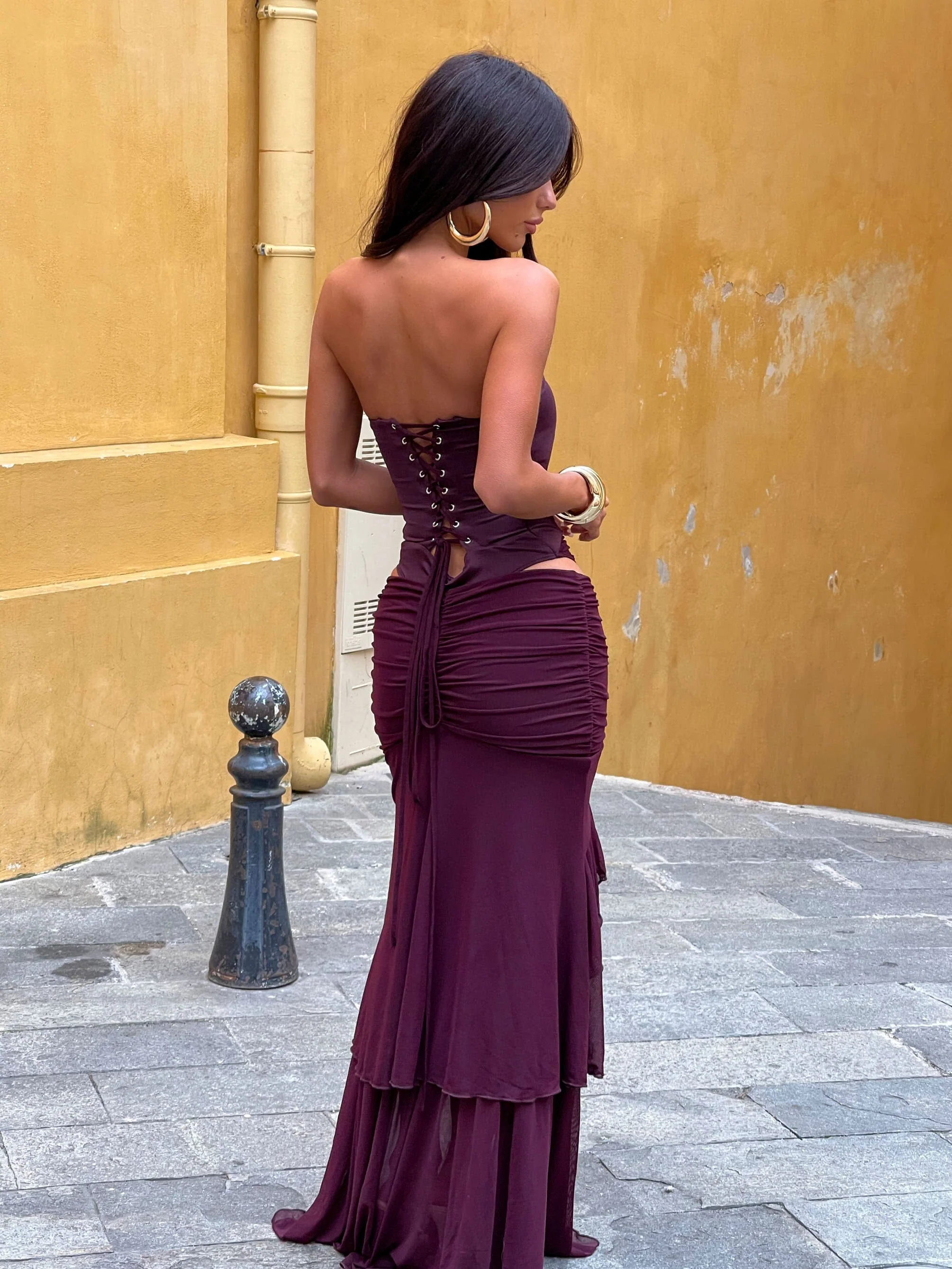 ROE MAXI SKIRT DARK MAUVE - Image 2